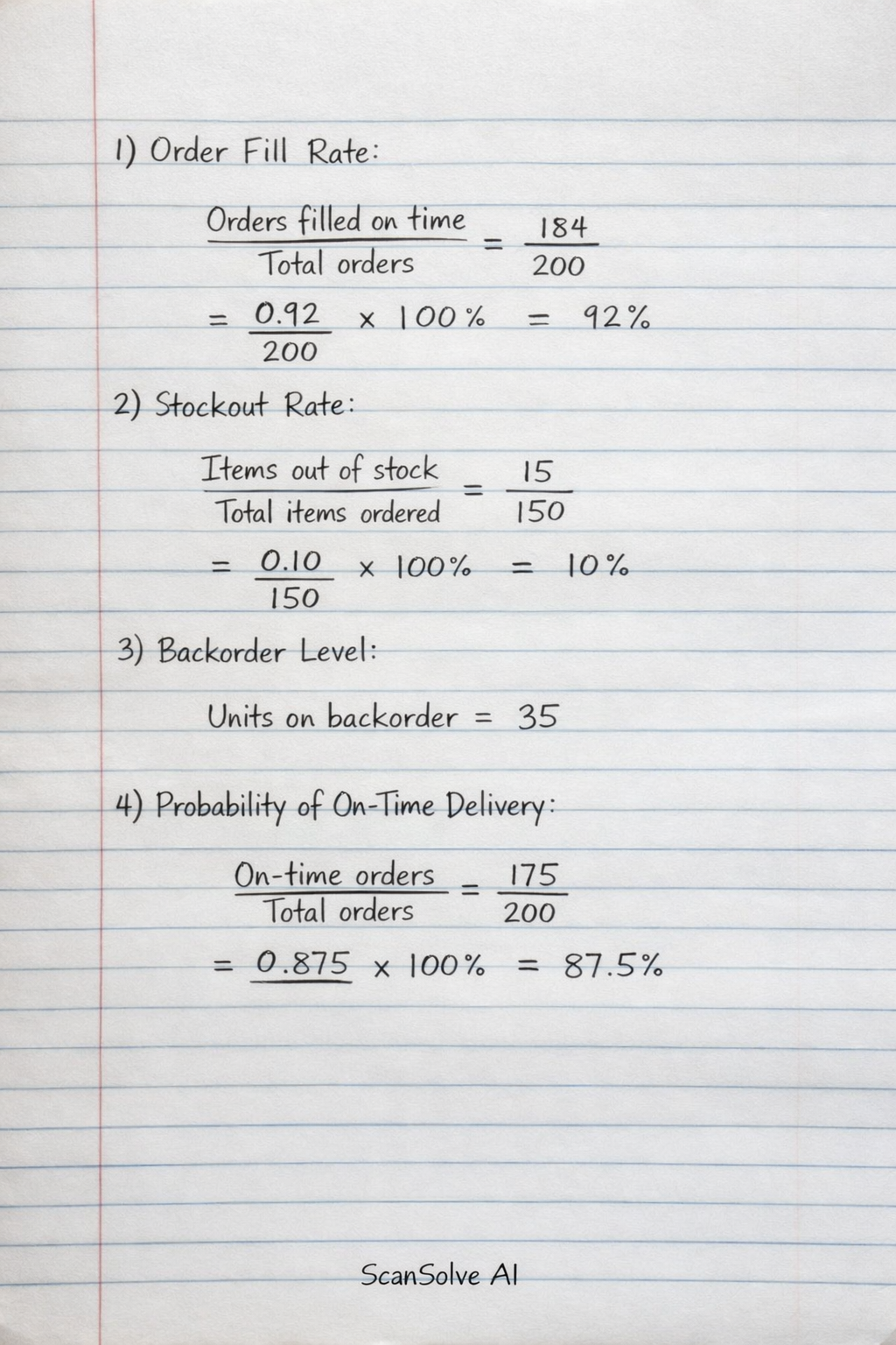Handwritten step-by-step solution