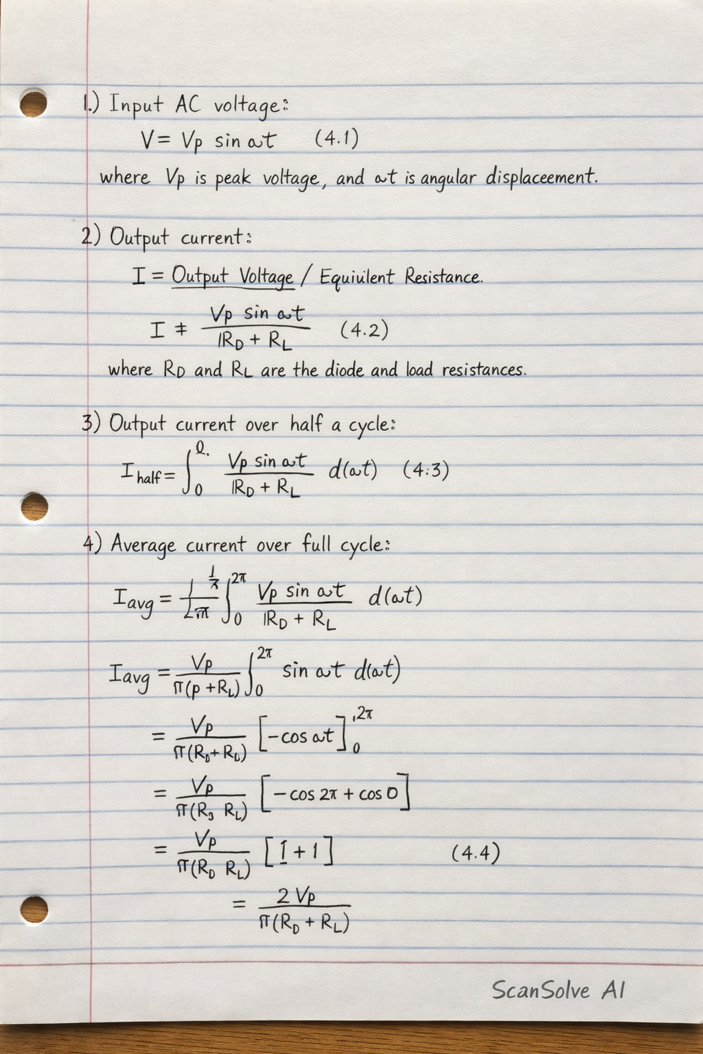 Handwritten step-by-step solution