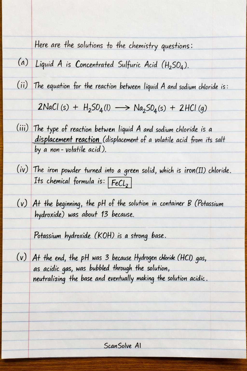 Handwritten step-by-step solution