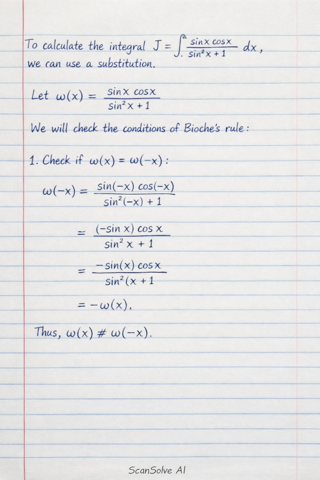 Handwritten step-by-step solution