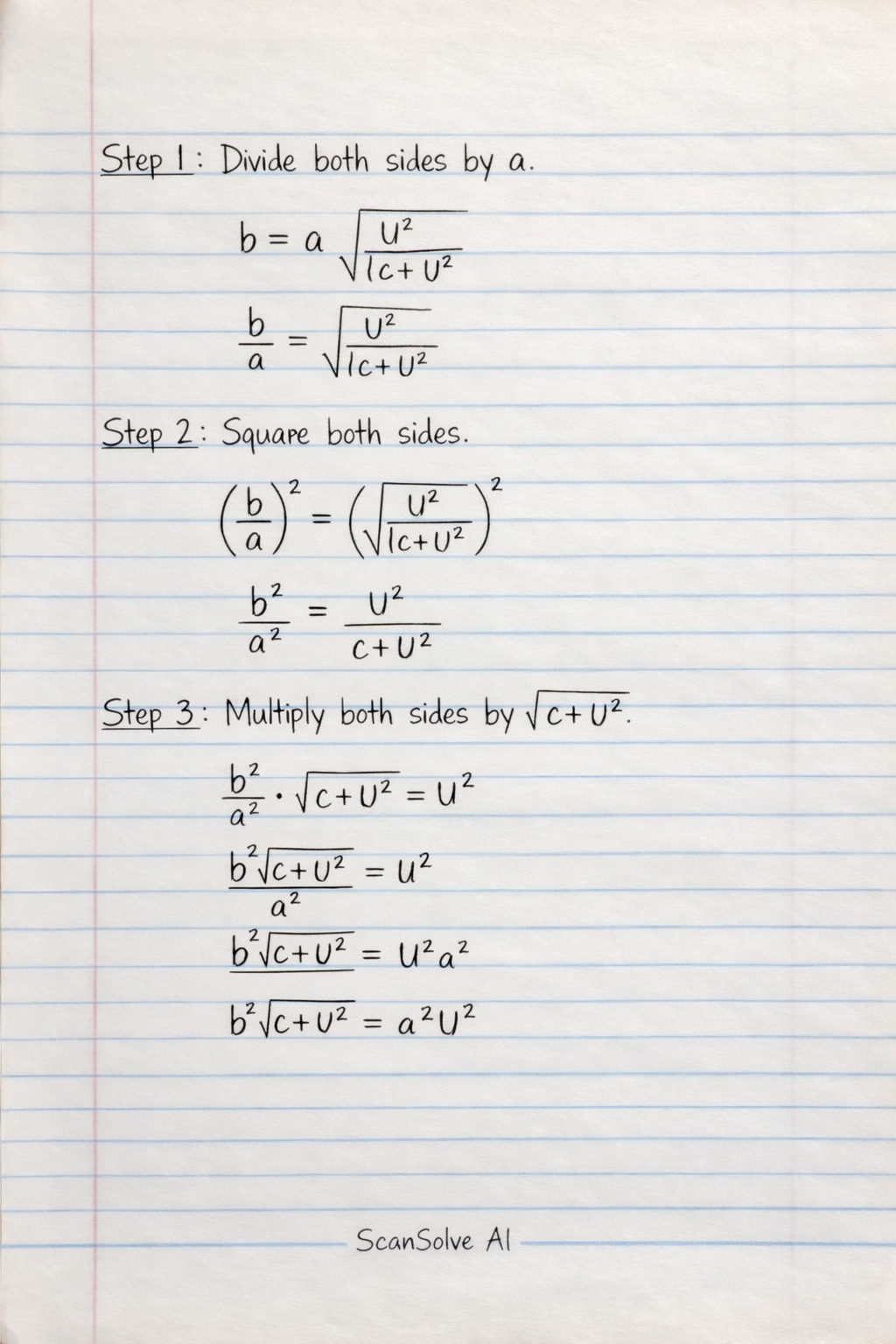 Handwritten step-by-step solution preview