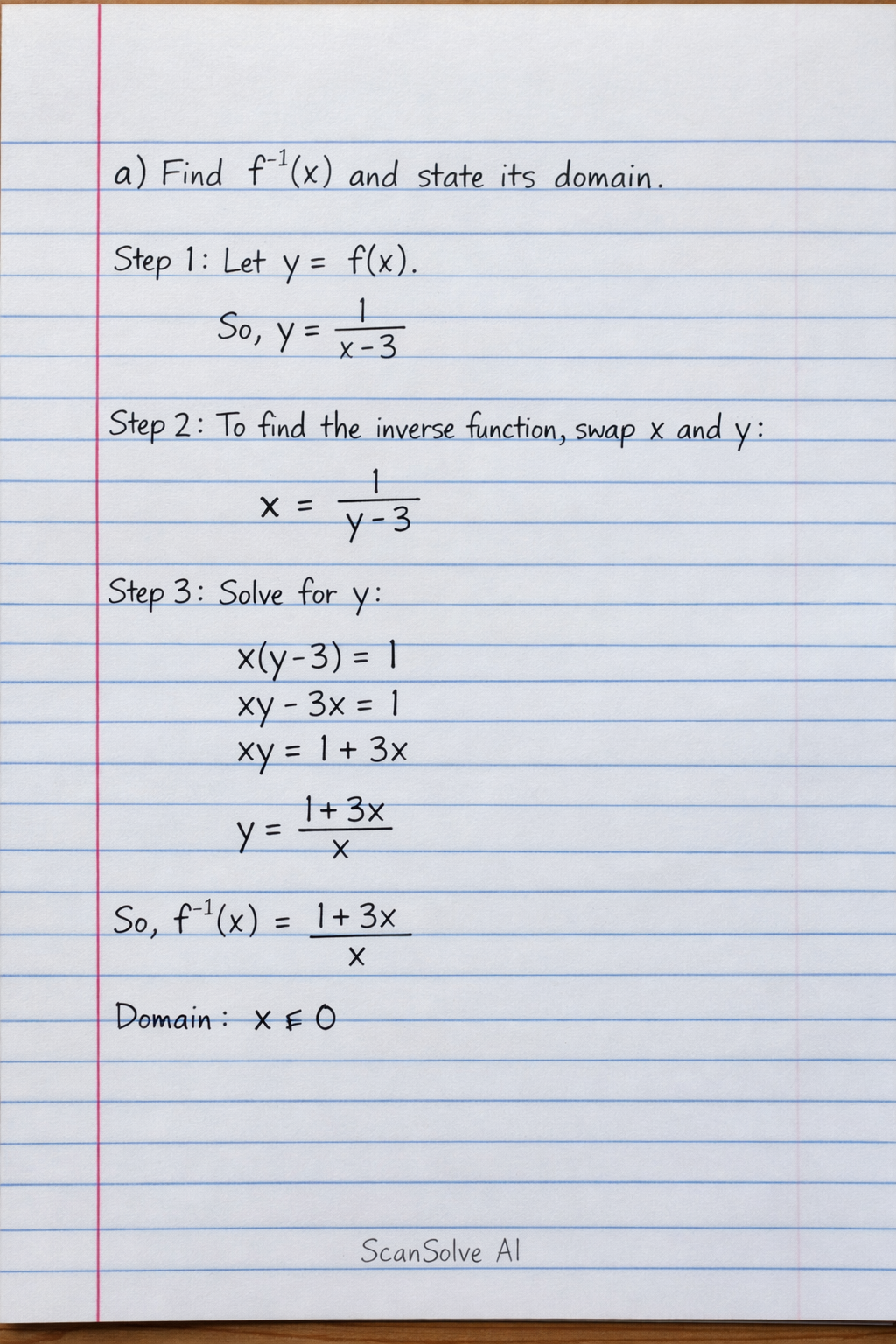 Handwritten step-by-step solution