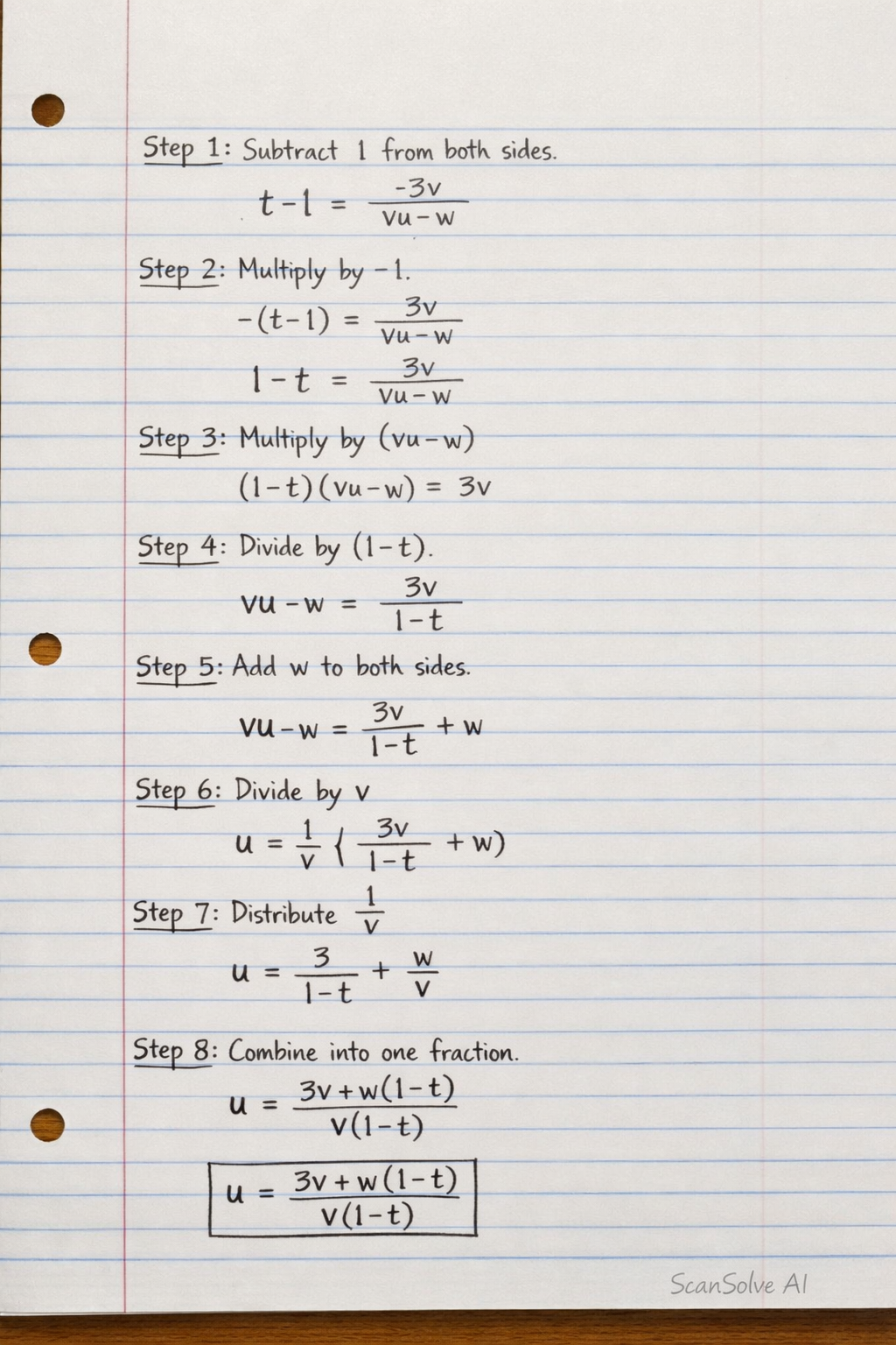 Handwritten step-by-step solution preview