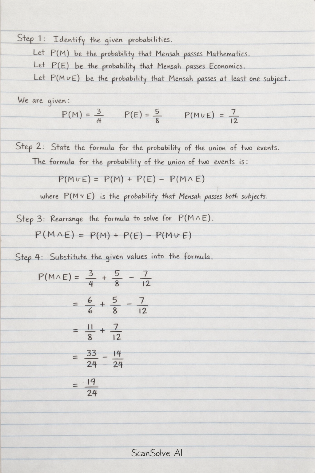 Handwritten step-by-step solution preview