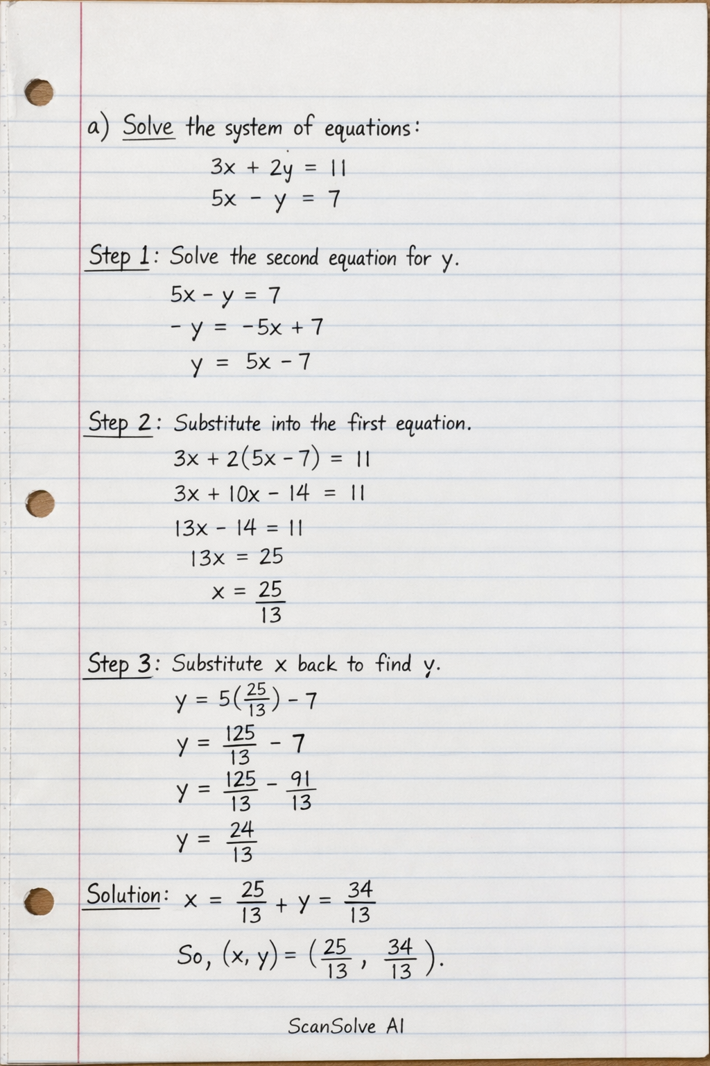 Handwritten step-by-step solution