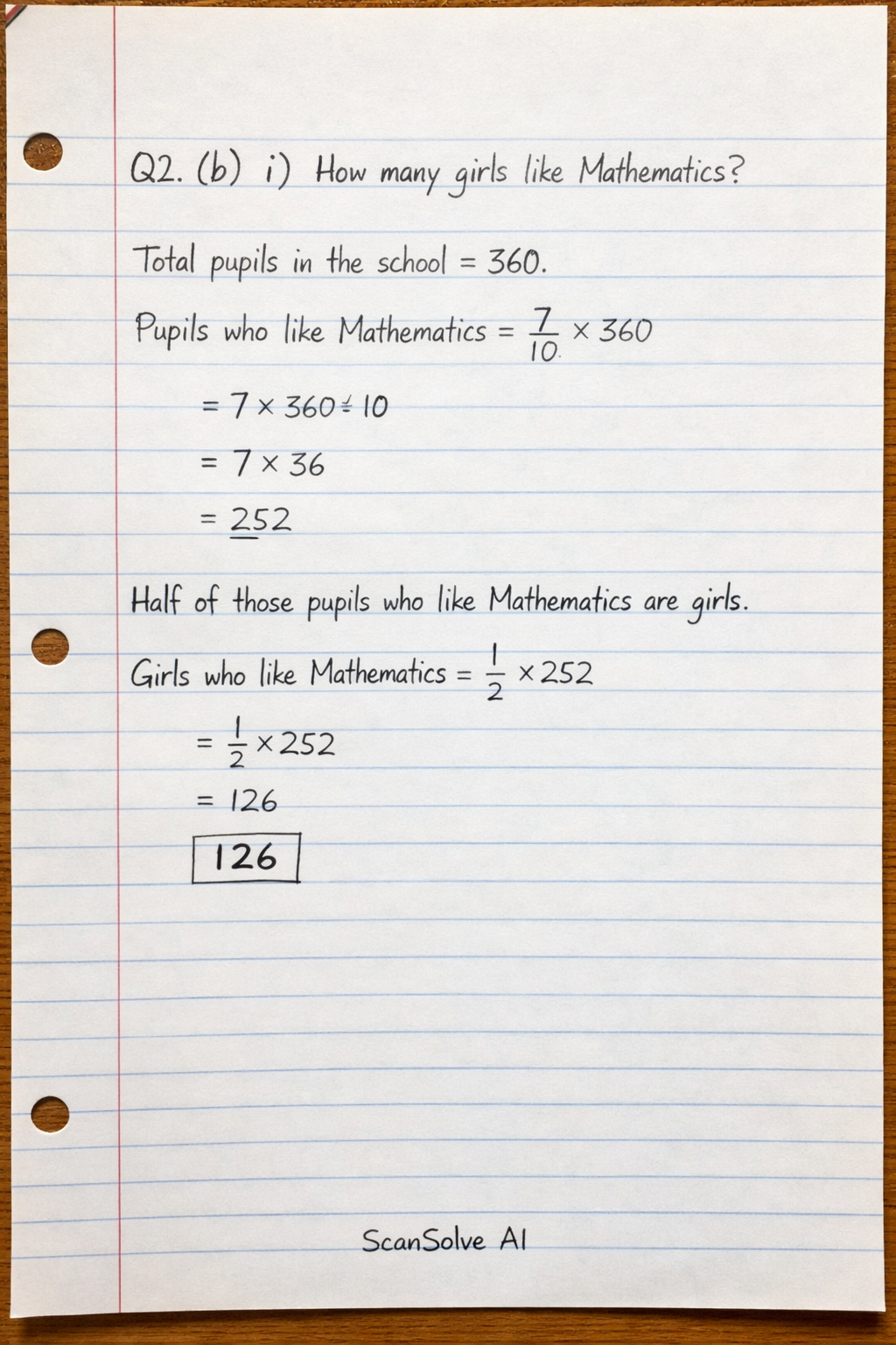 Handwritten step-by-step solution