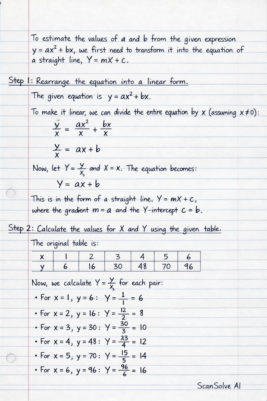 Handwritten step-by-step solution preview