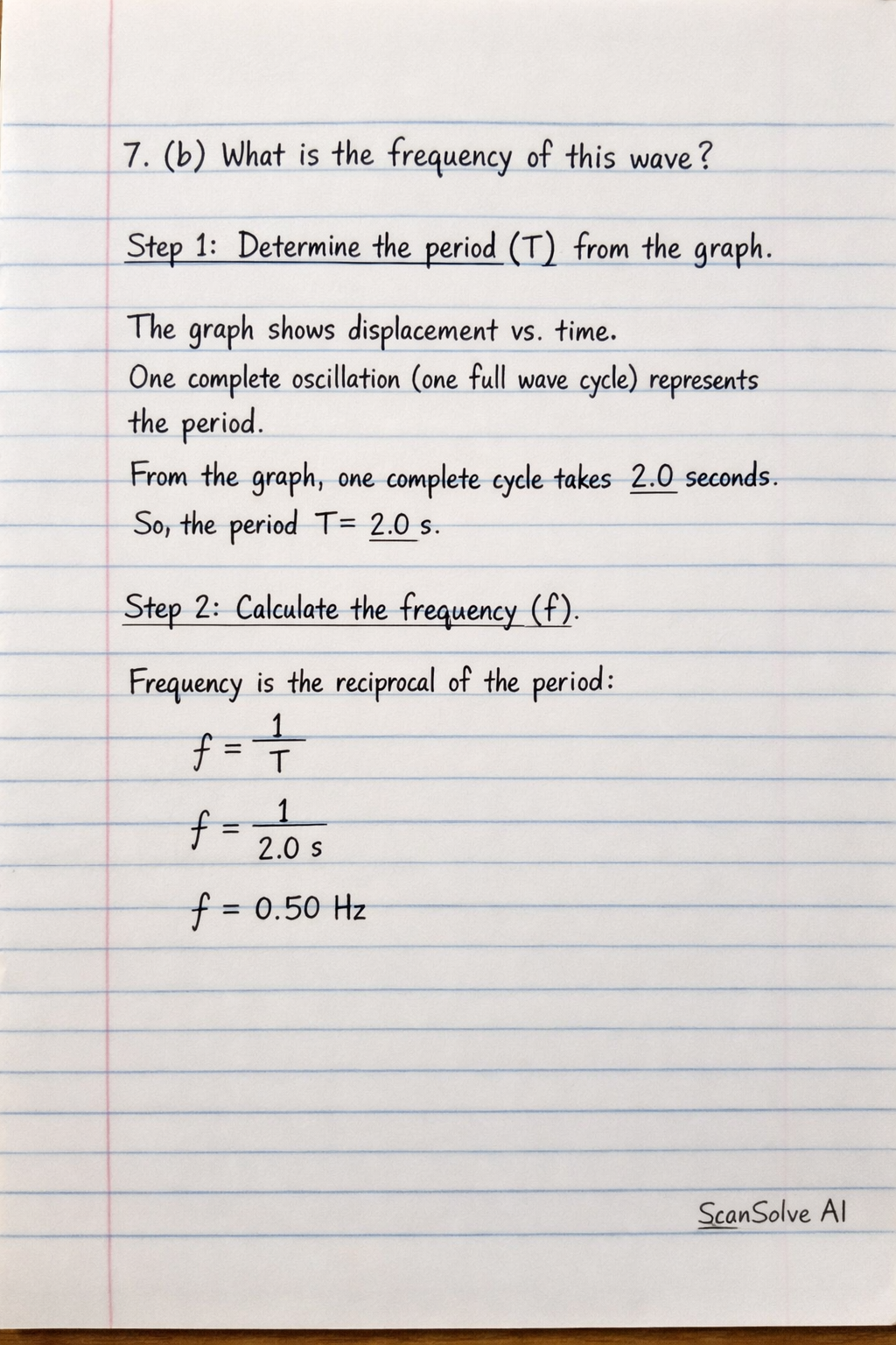 Handwritten step-by-step solution