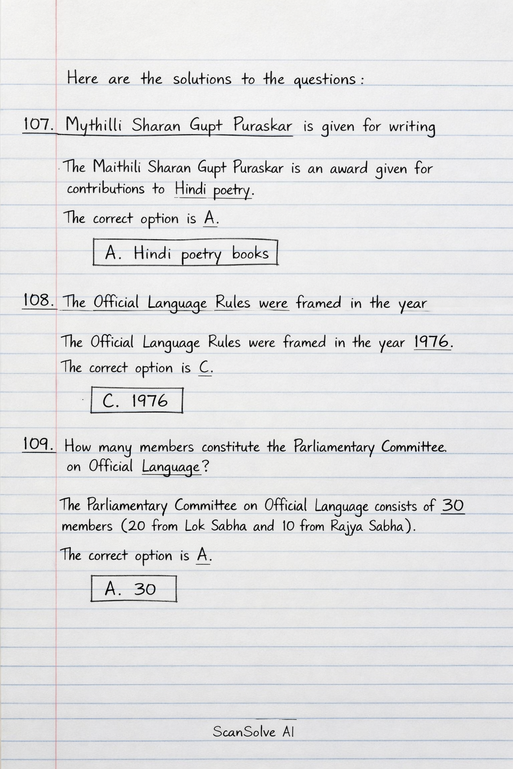 Handwritten step-by-step solution