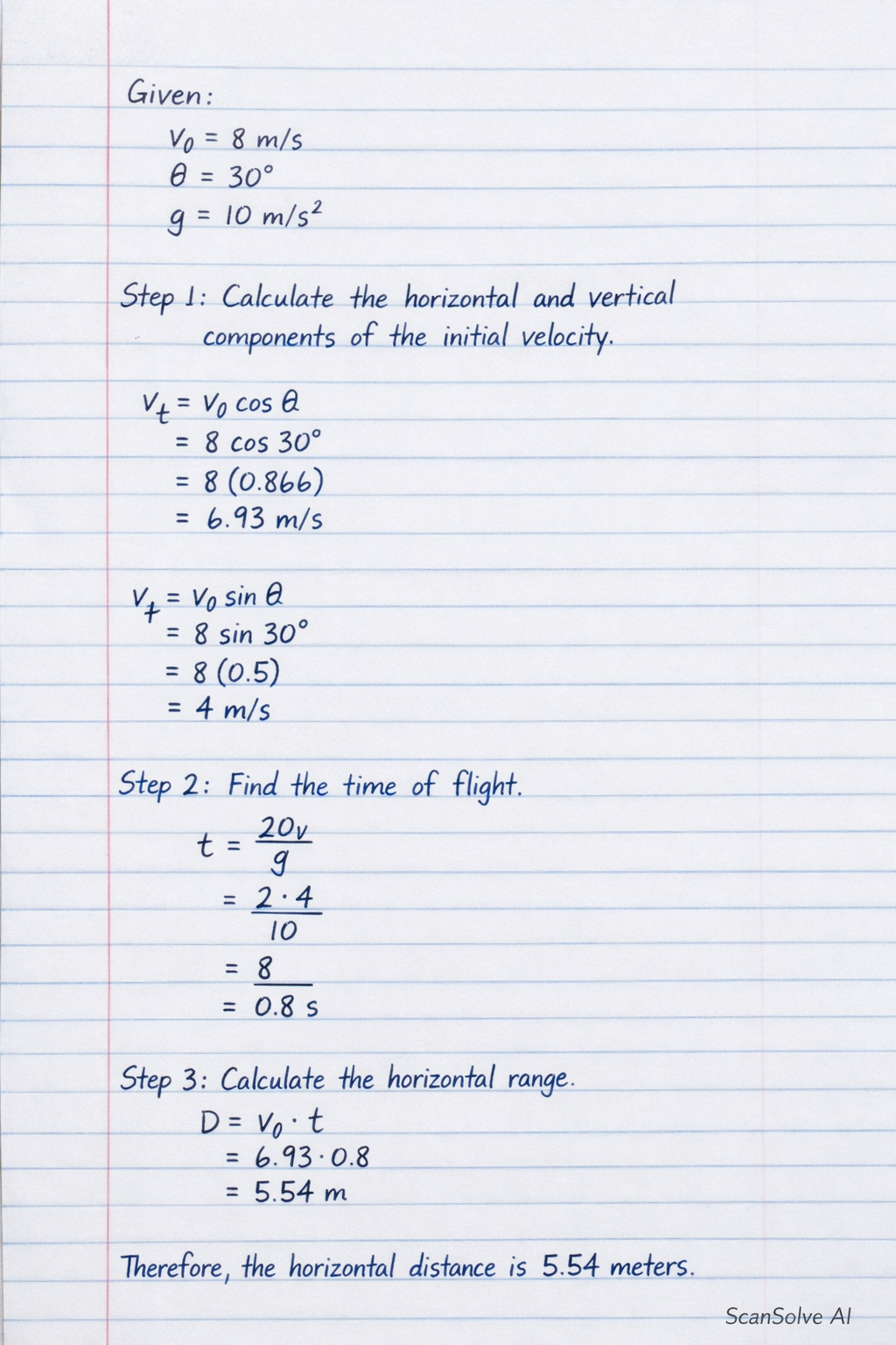 Handwritten step-by-step solution