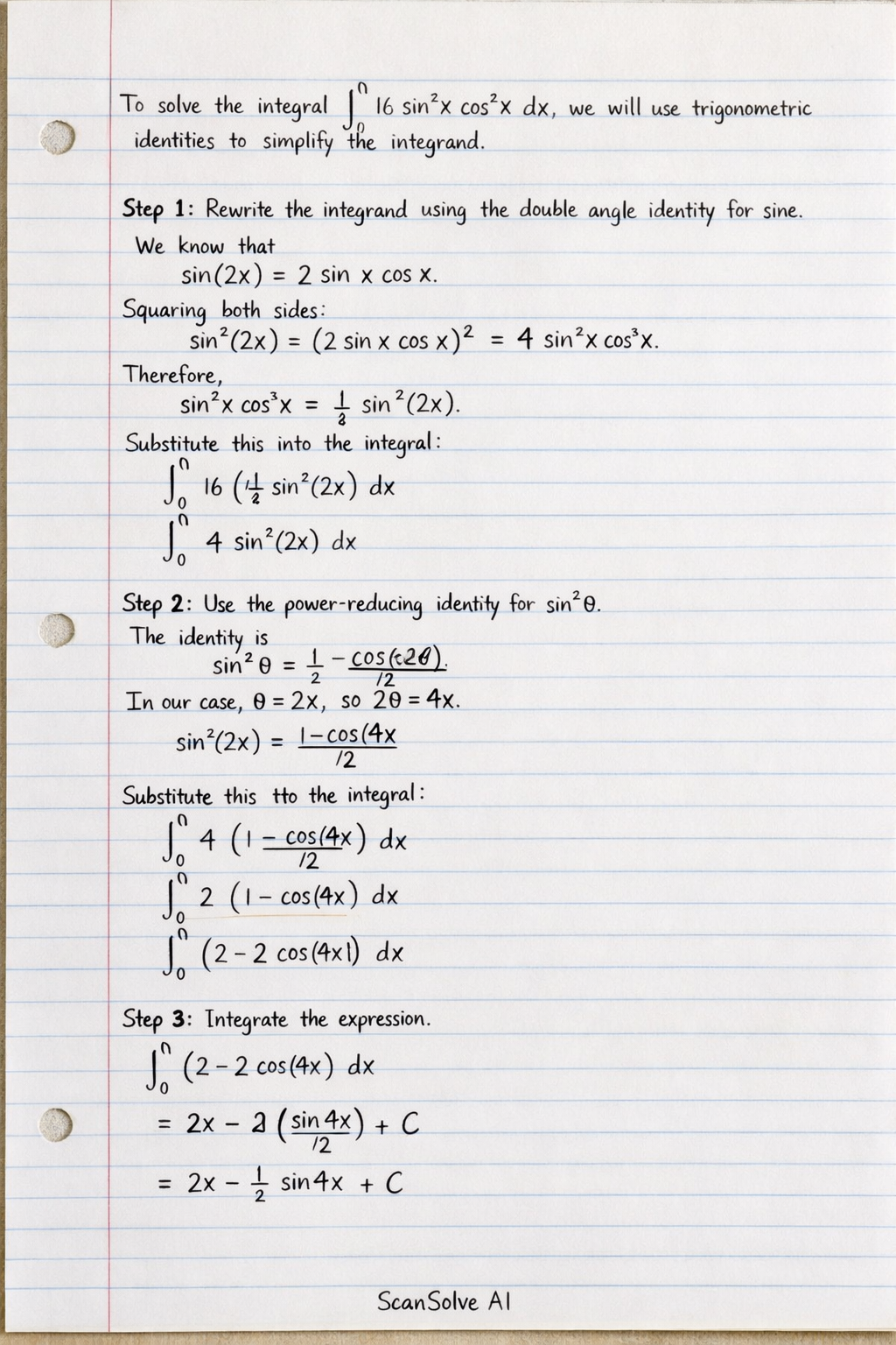 Handwritten step-by-step solution preview