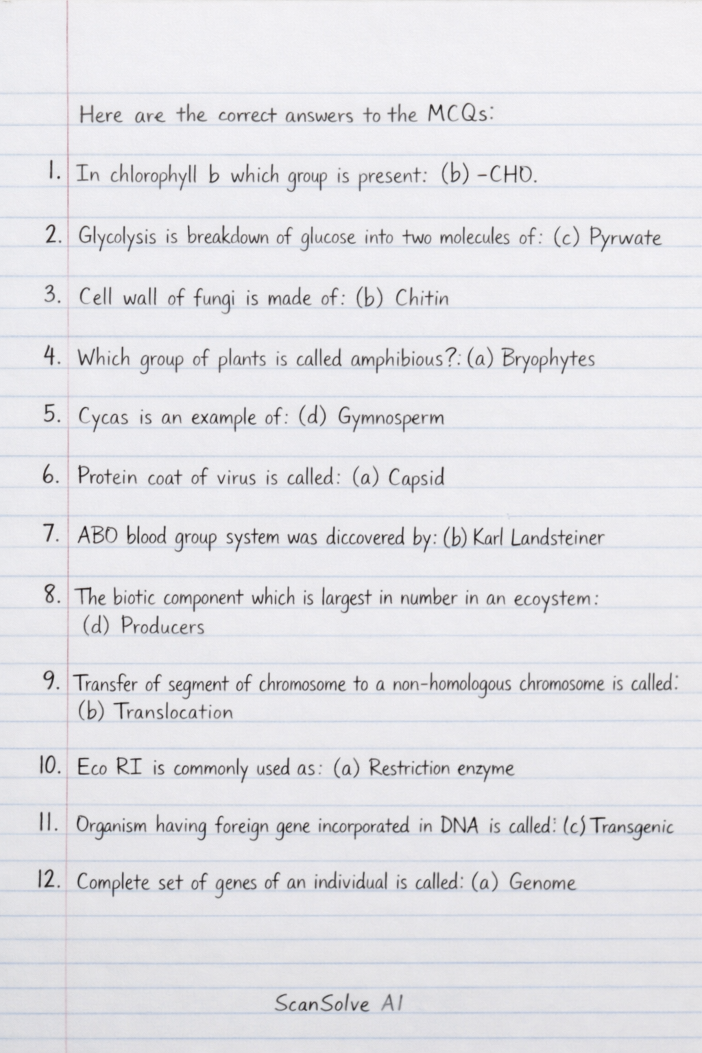 Handwritten step-by-step solution