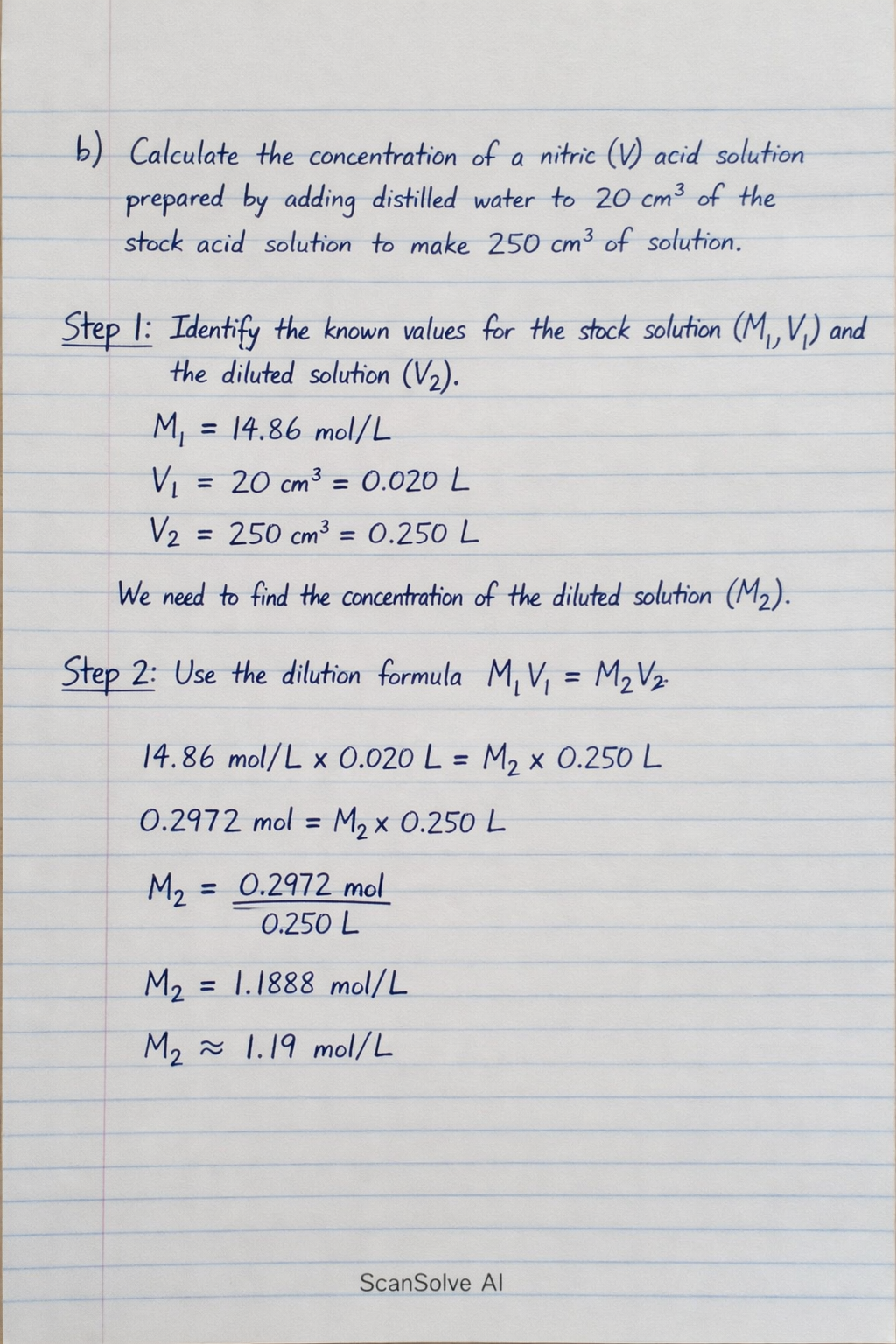 Handwritten step-by-step solution preview