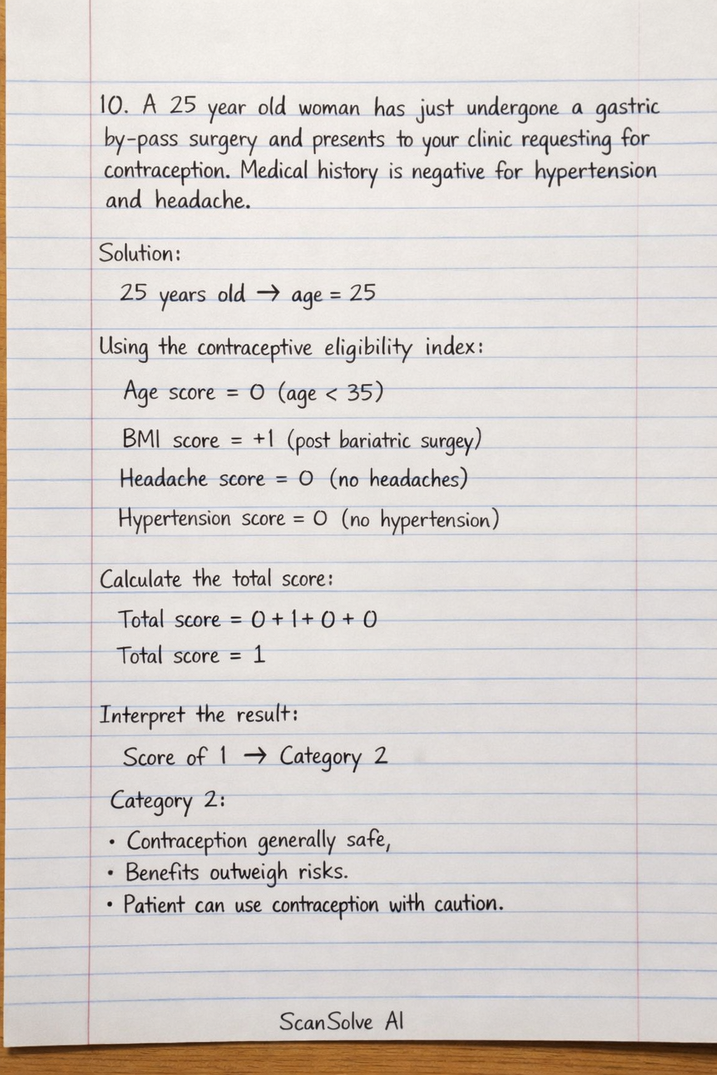 Handwritten step-by-step solution