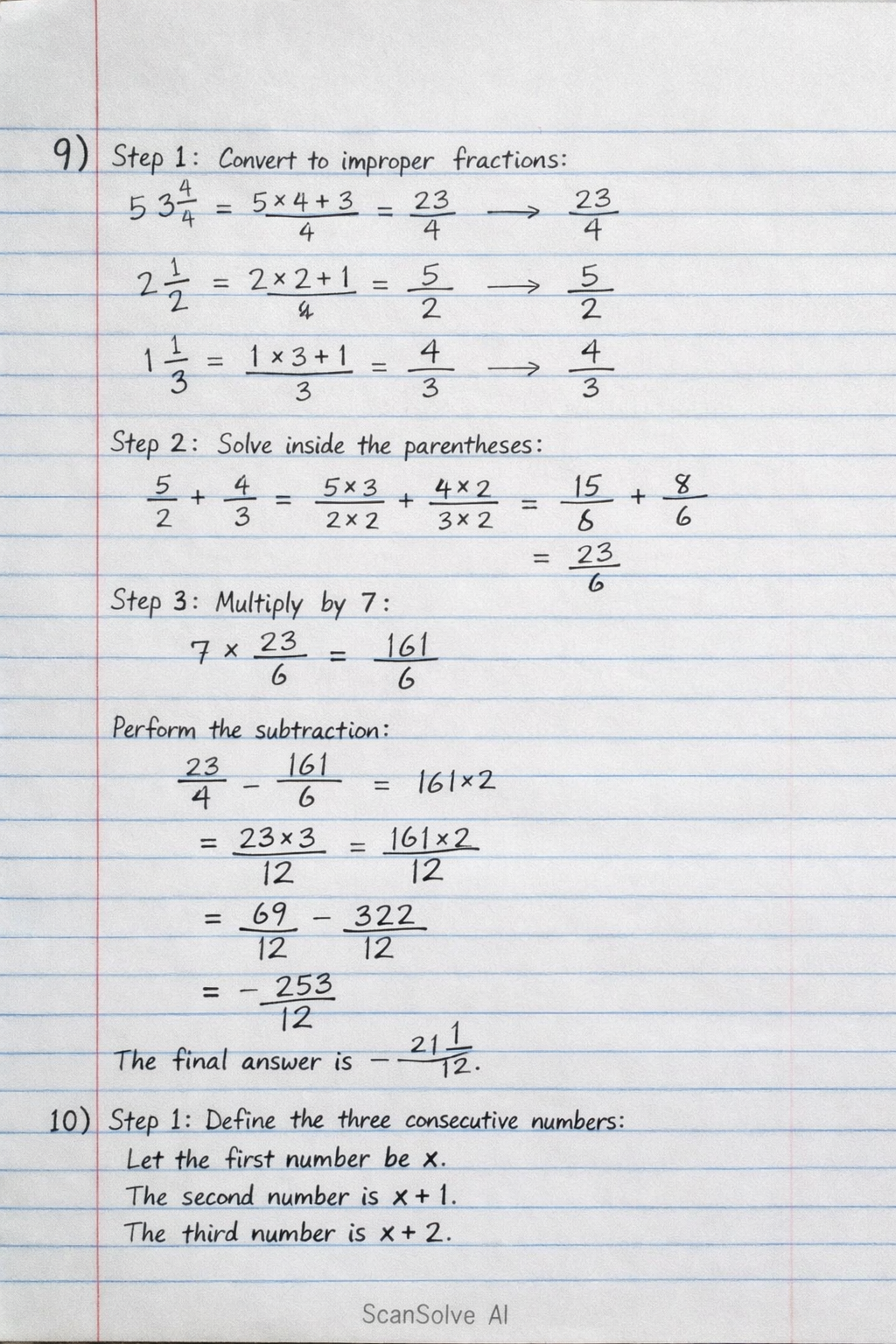 Handwritten step-by-step solution preview