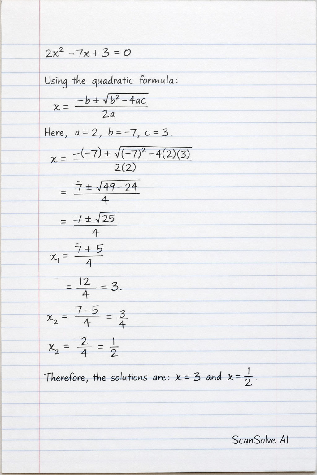 Handwritten step-by-step solution preview