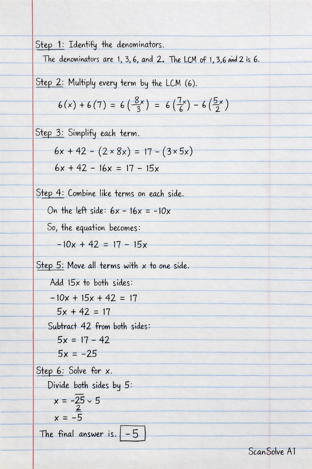 Handwritten step-by-step solution preview