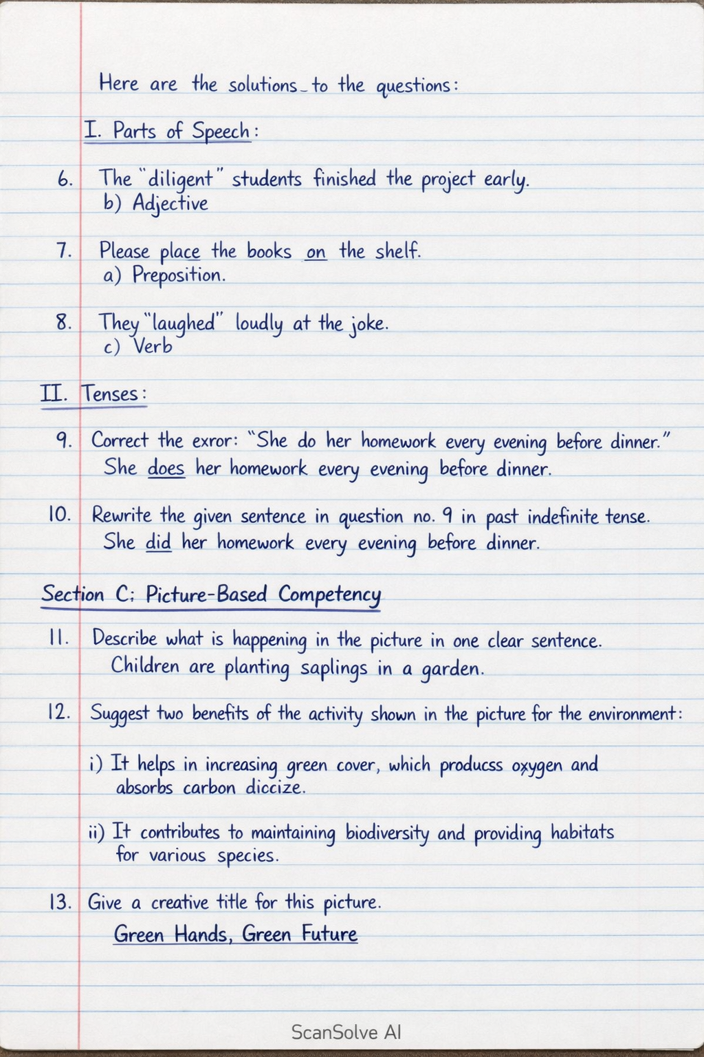 Handwritten step-by-step solution