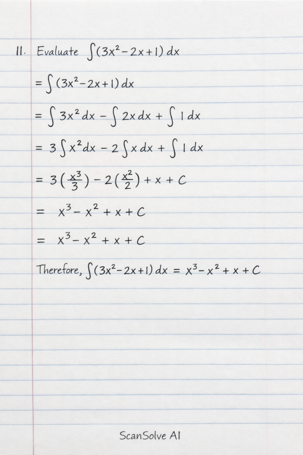 Handwritten step-by-step solution