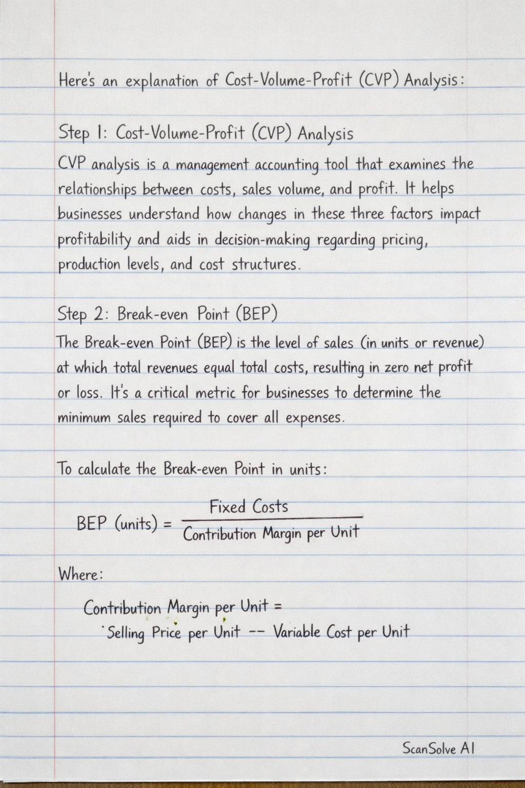 Handwritten step-by-step solution