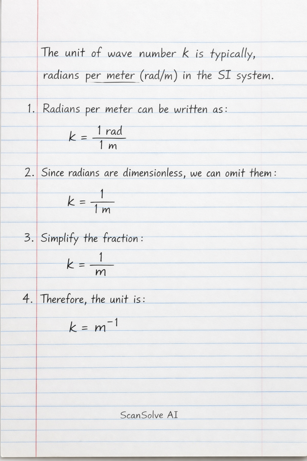 Handwritten step-by-step solution