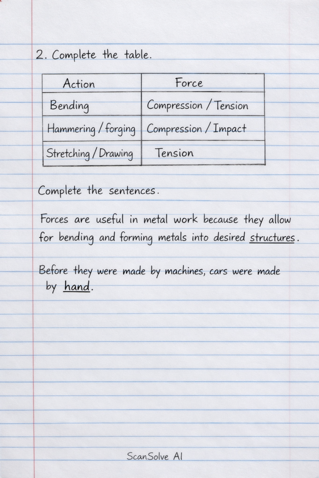 Handwritten step-by-step solution