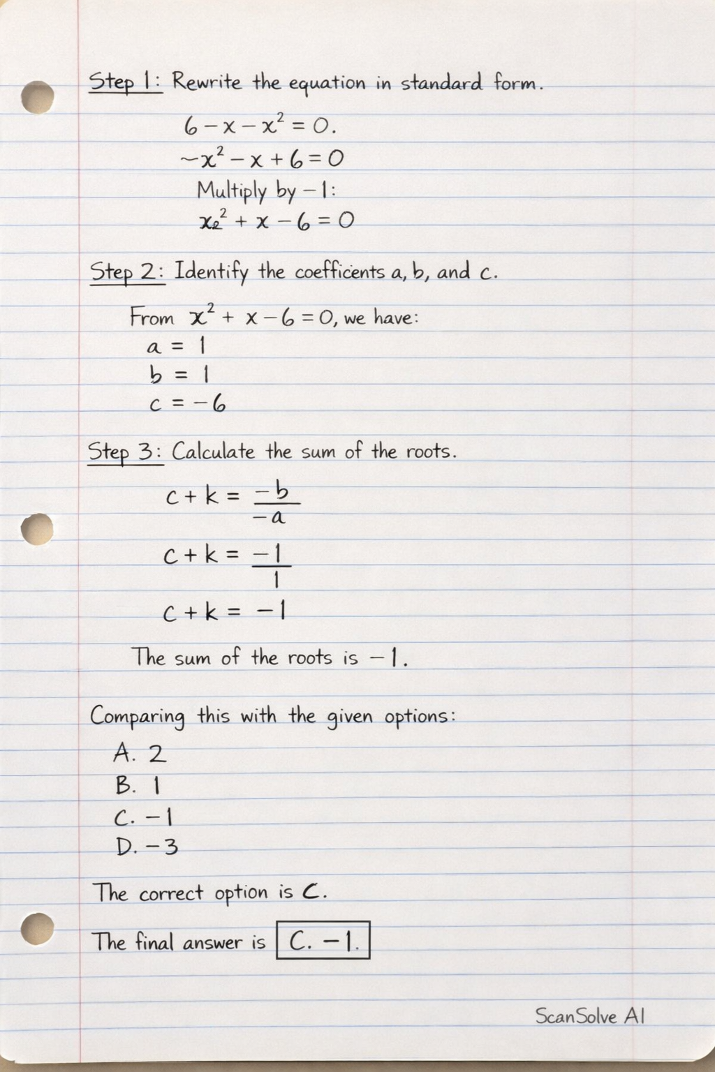 Handwritten step-by-step solution preview