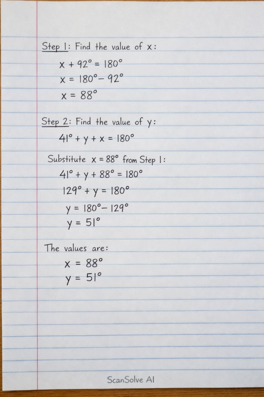 Handwritten step-by-step solution preview