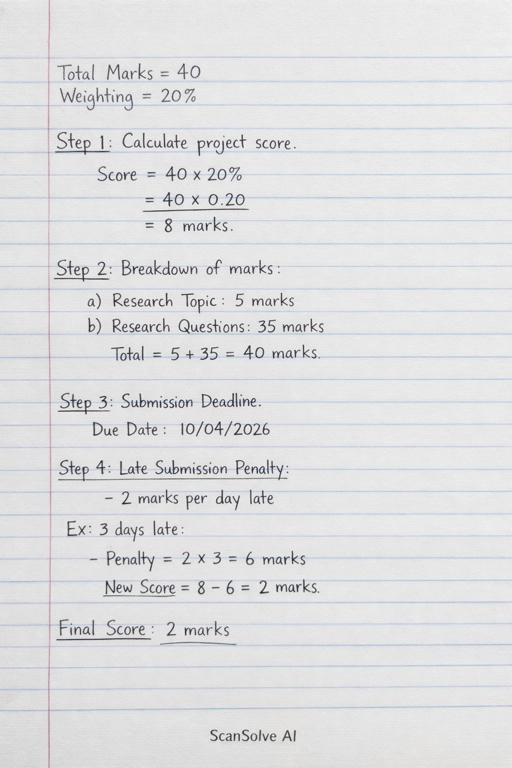 Handwritten step-by-step solution preview