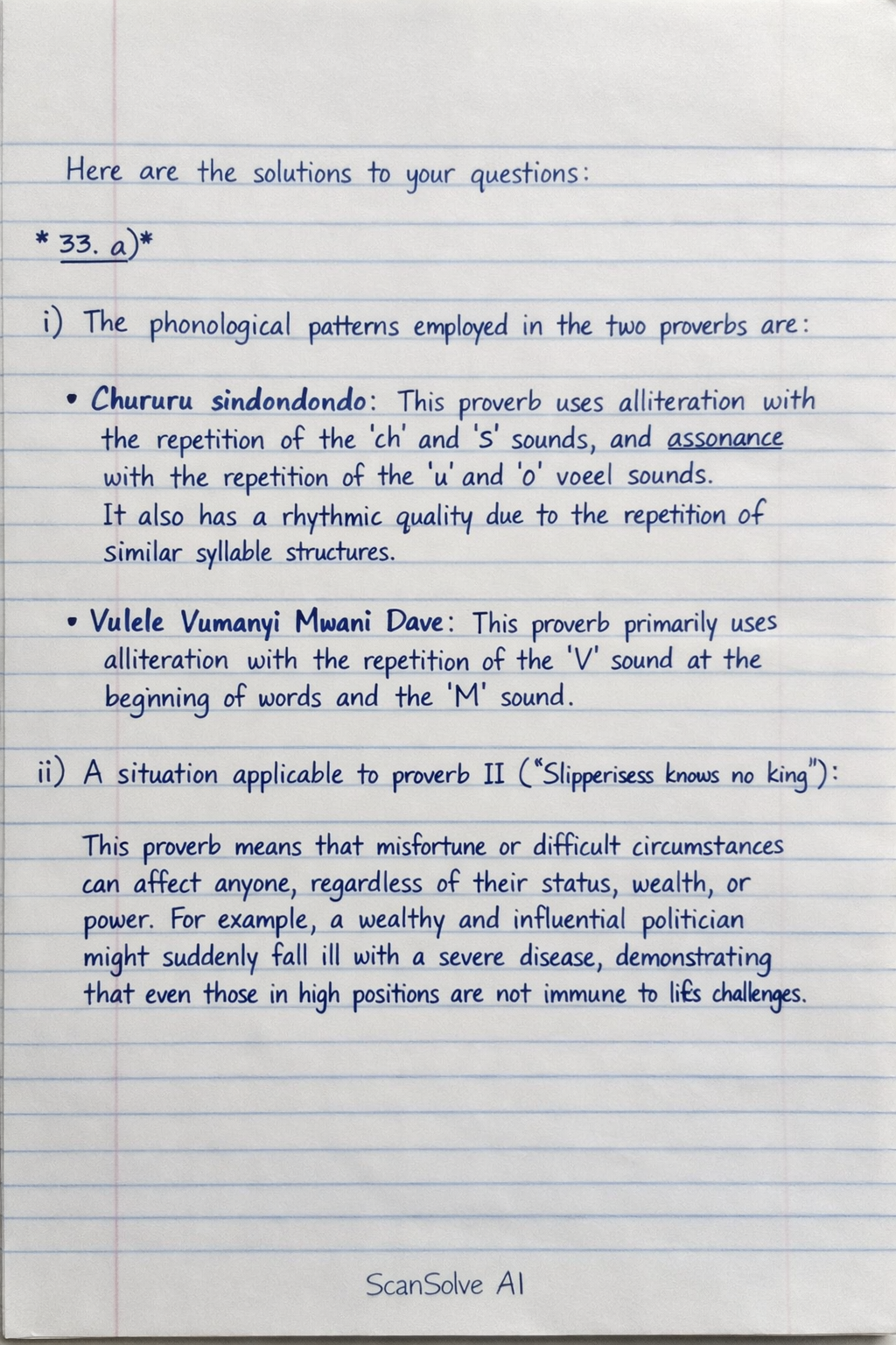 Handwritten step-by-step solution