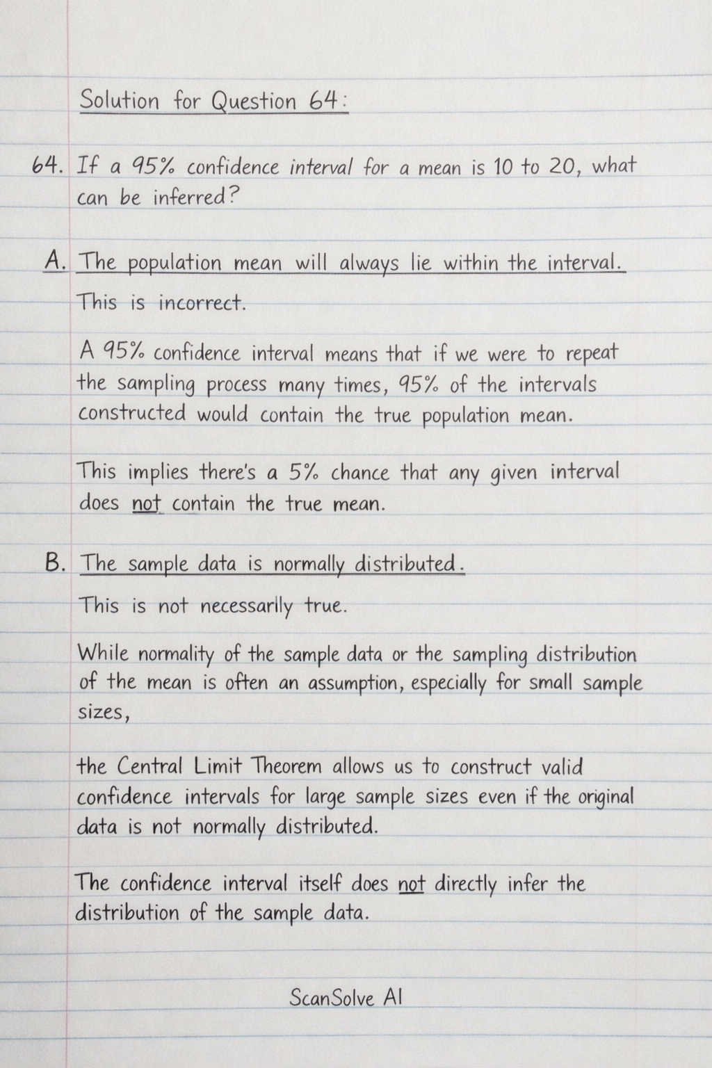 Handwritten step-by-step solution