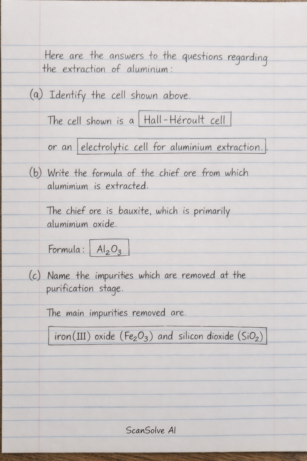 Handwritten step-by-step solution