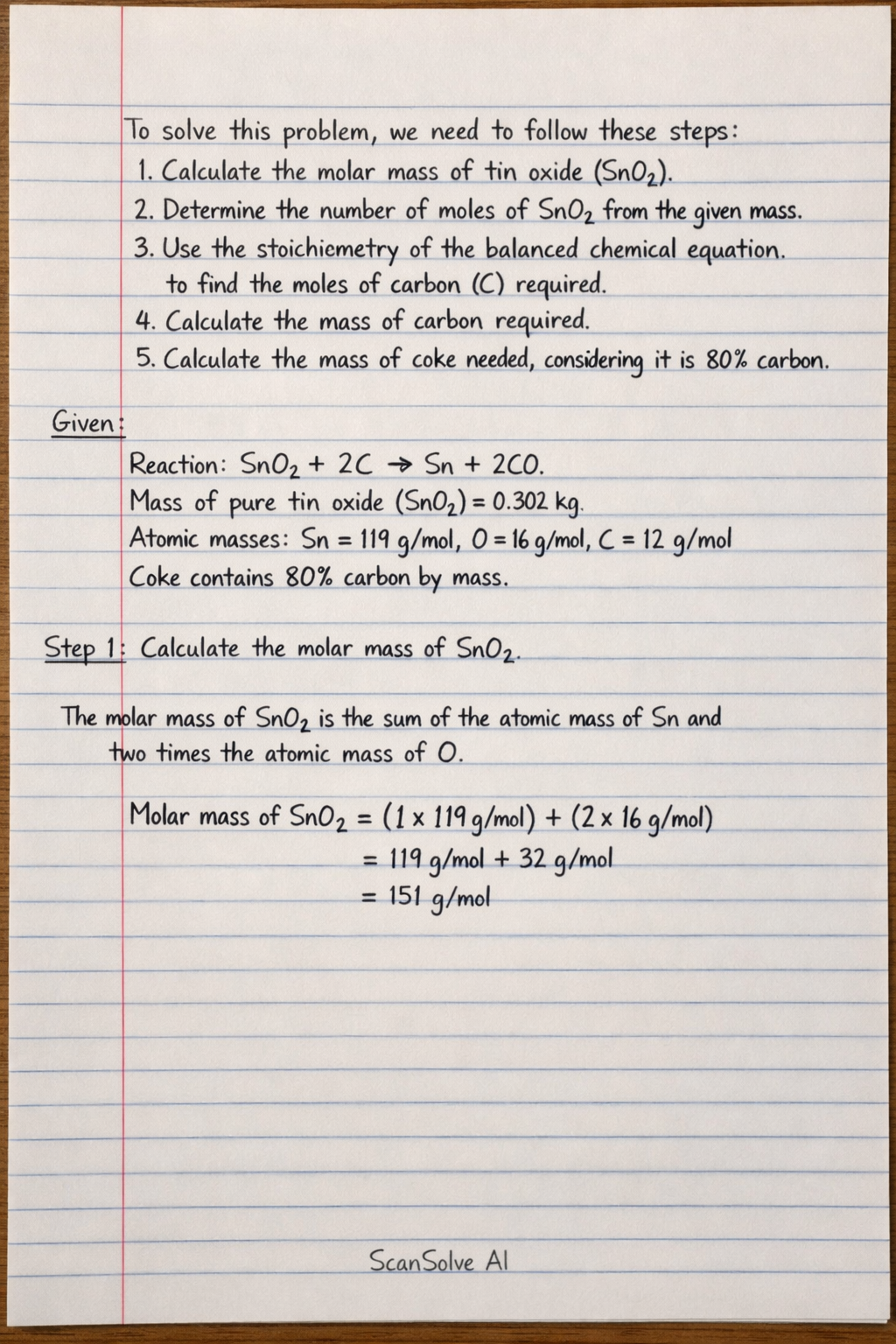 Handwritten step-by-step solution preview