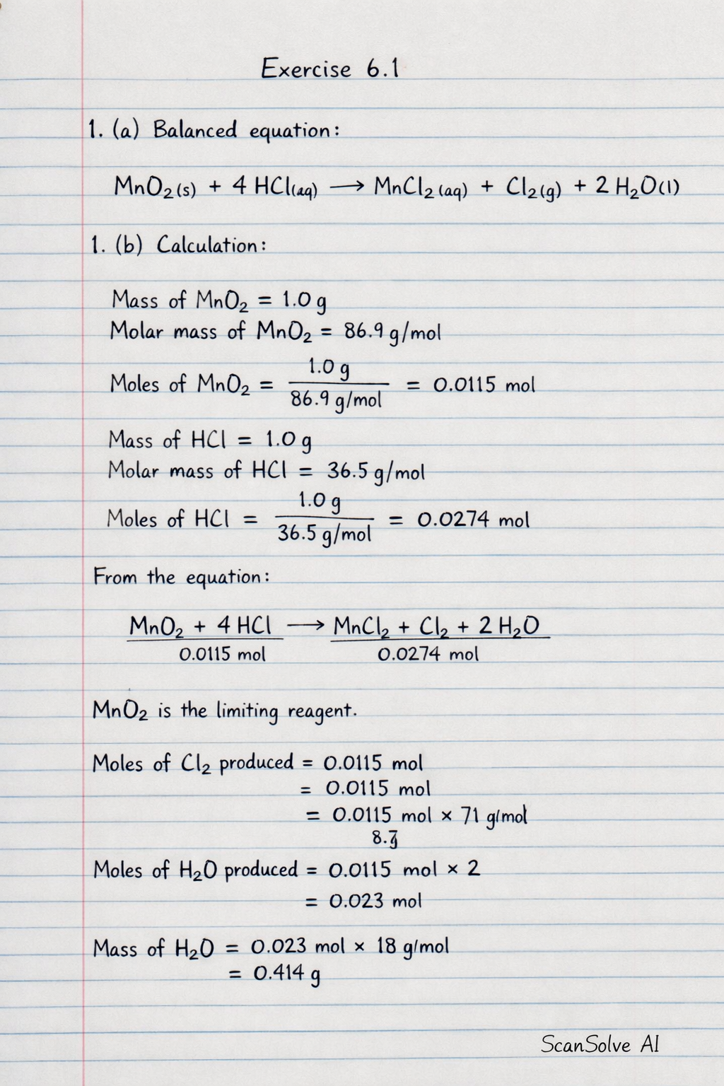 Handwritten step-by-step solution preview