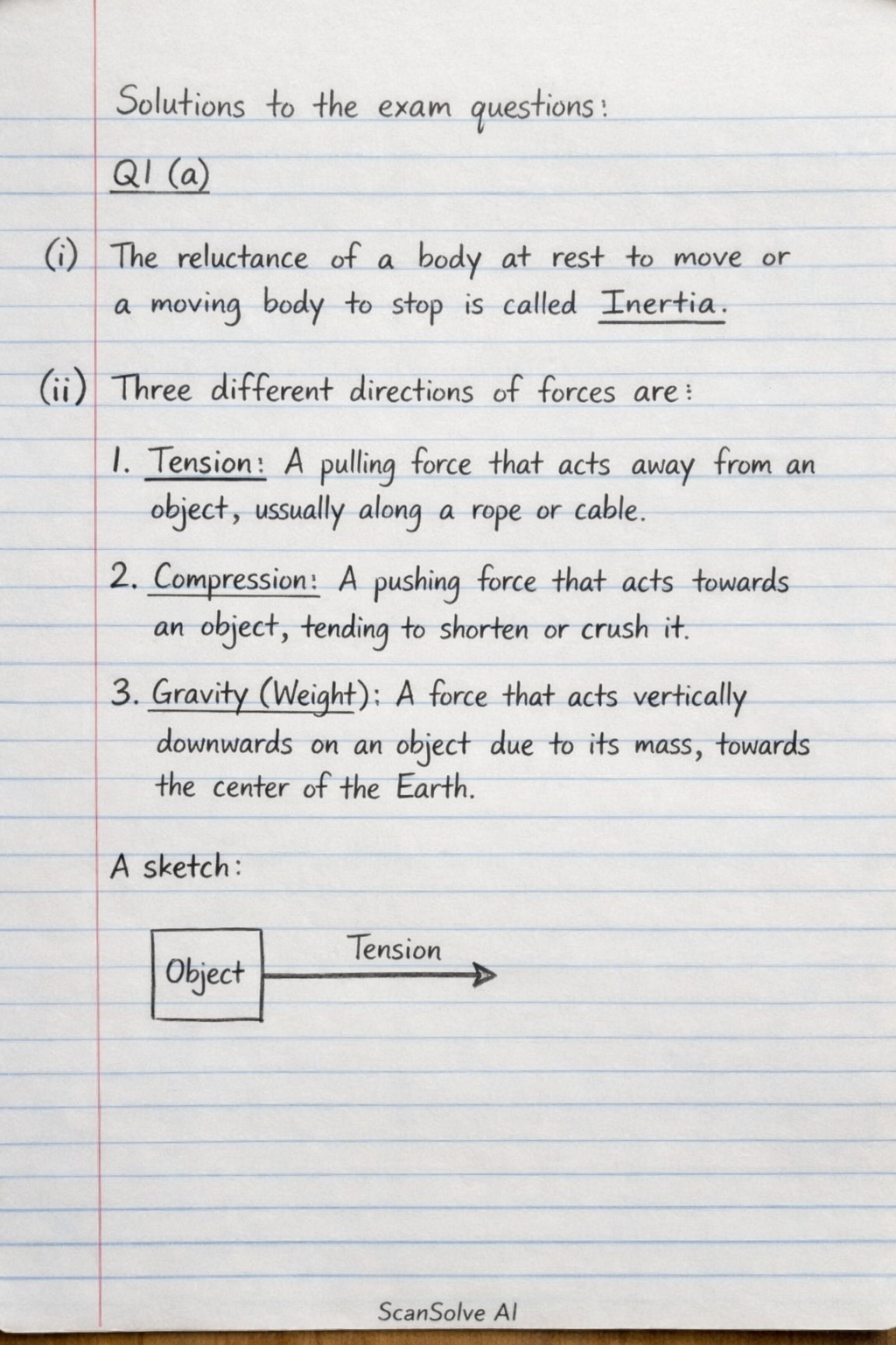 Handwritten step-by-step solution