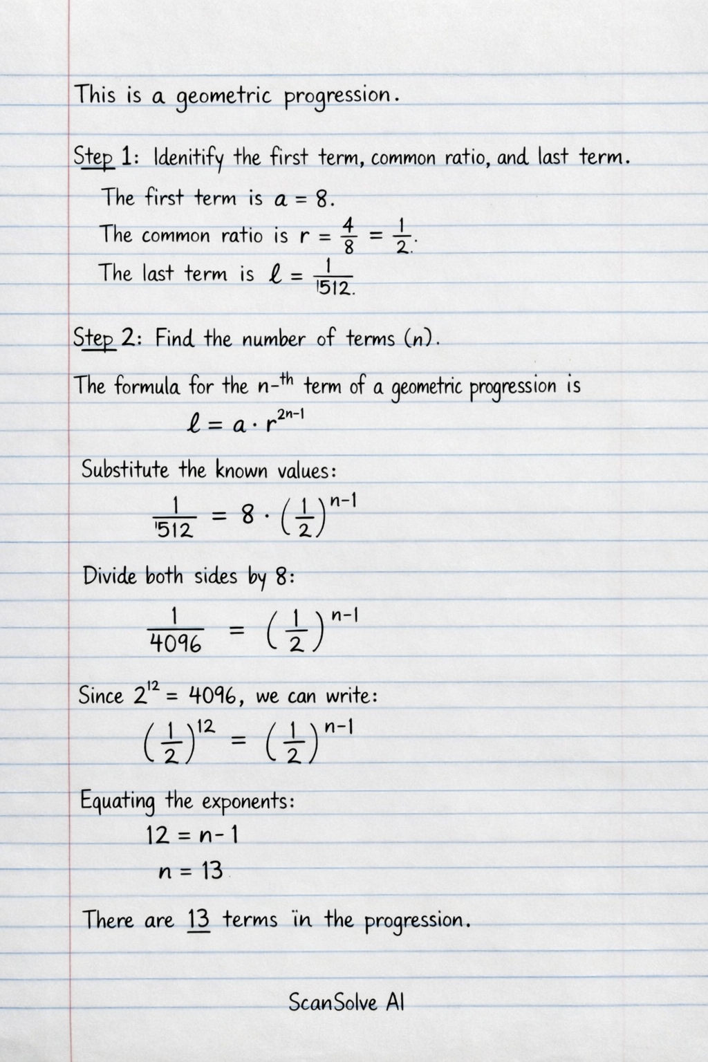 Handwritten step-by-step solution preview