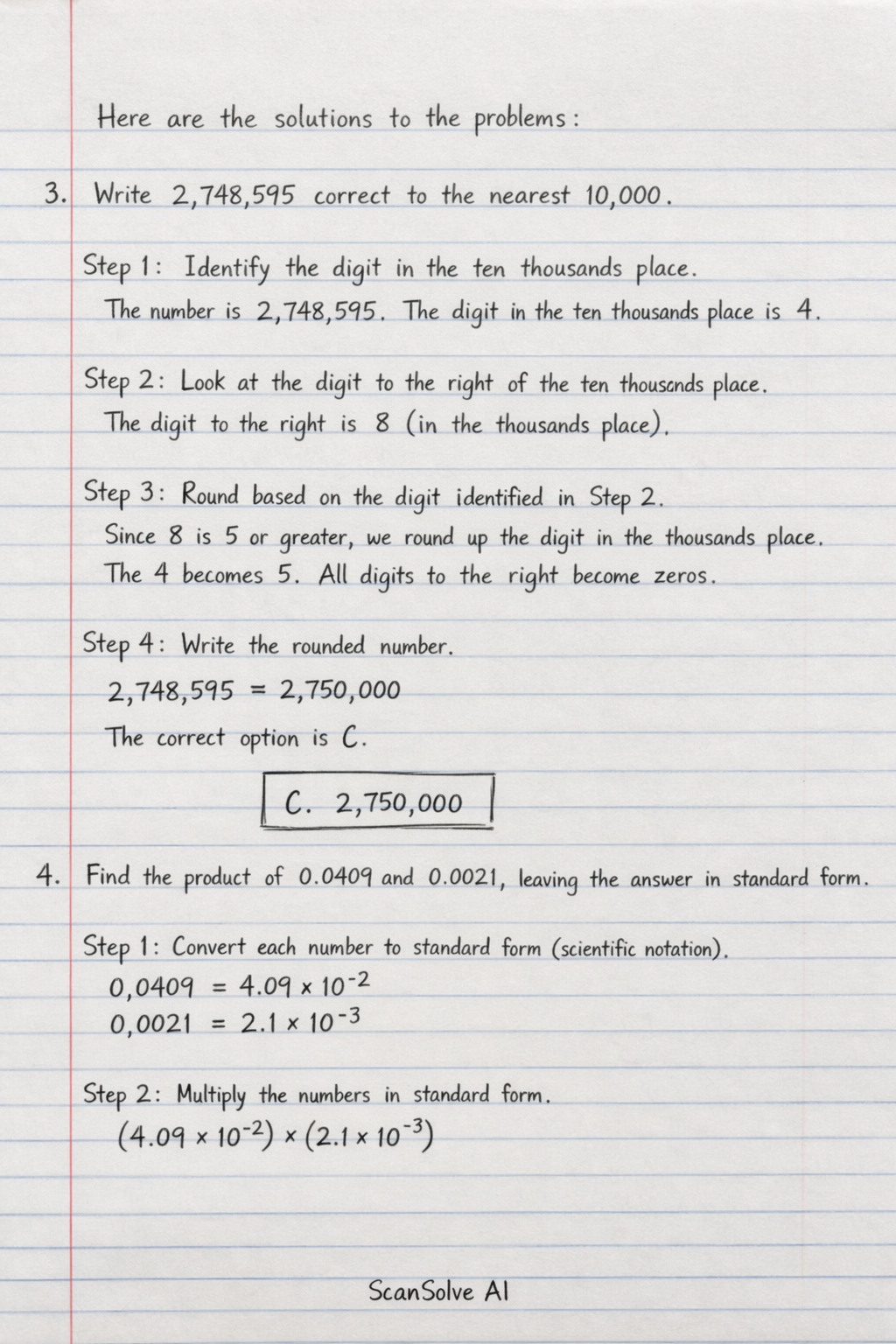 Handwritten step-by-step solution preview