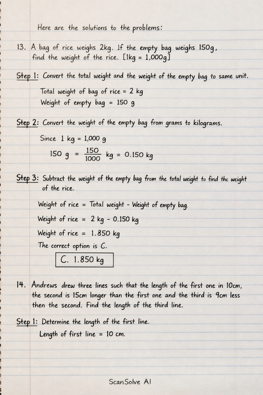 Handwritten step-by-step solution preview