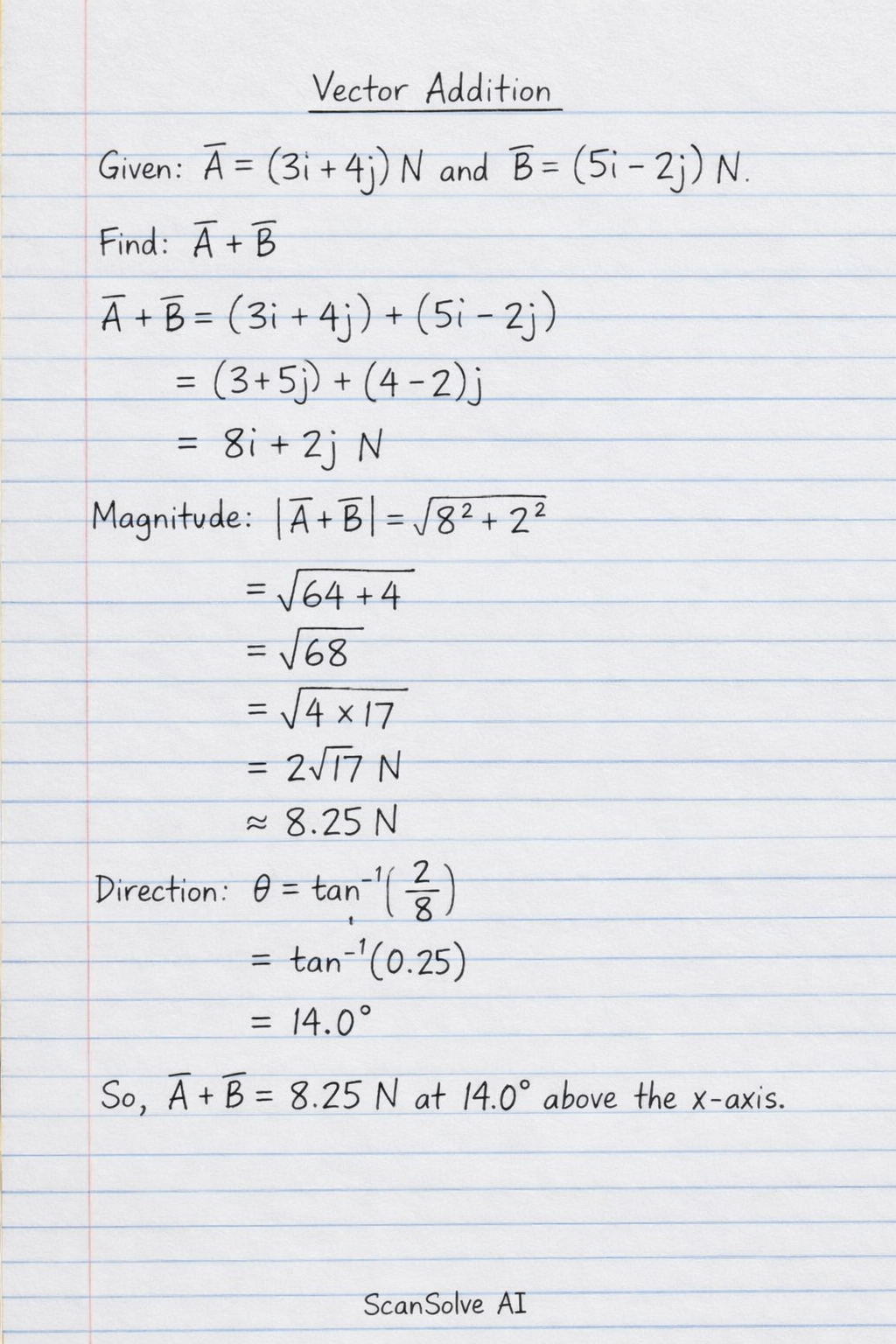 Handwritten step-by-step solution