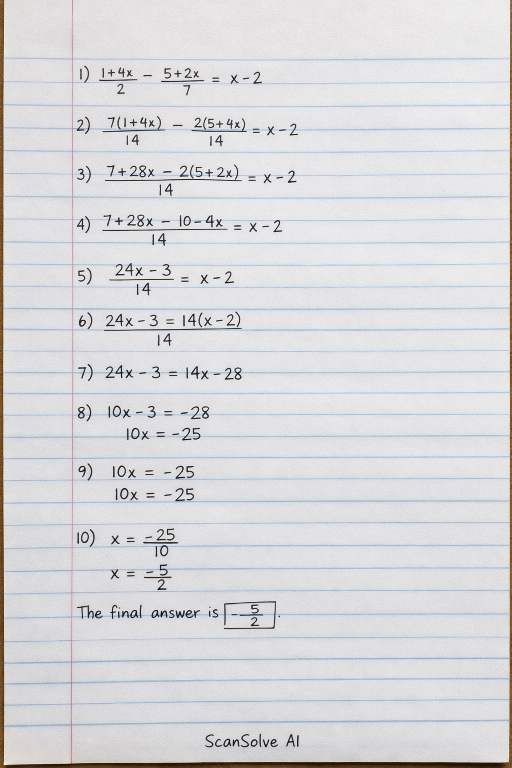 Handwritten step-by-step solution preview