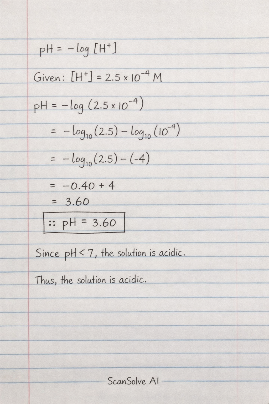 Handwritten step-by-step solution