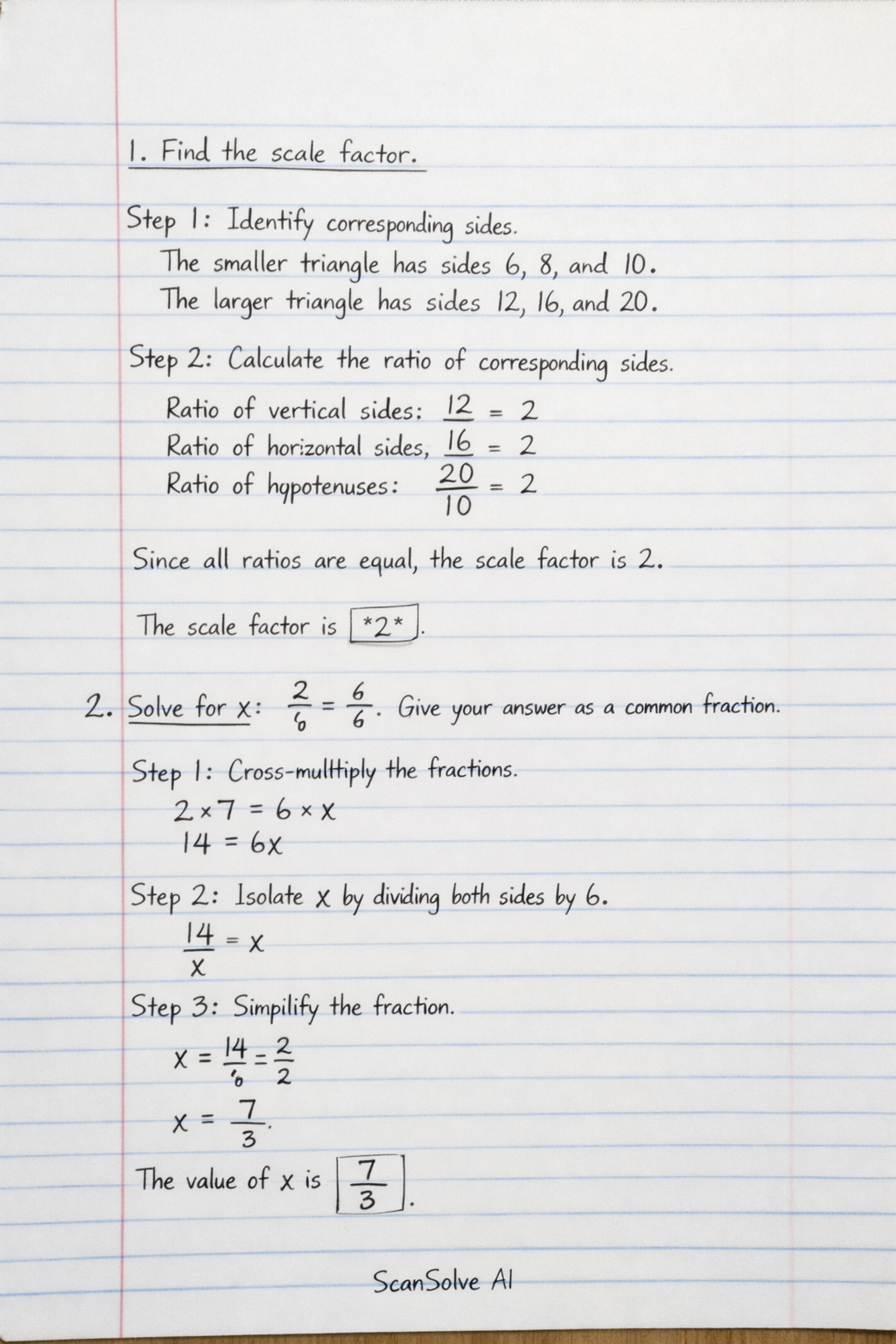 Handwritten step-by-step solution preview