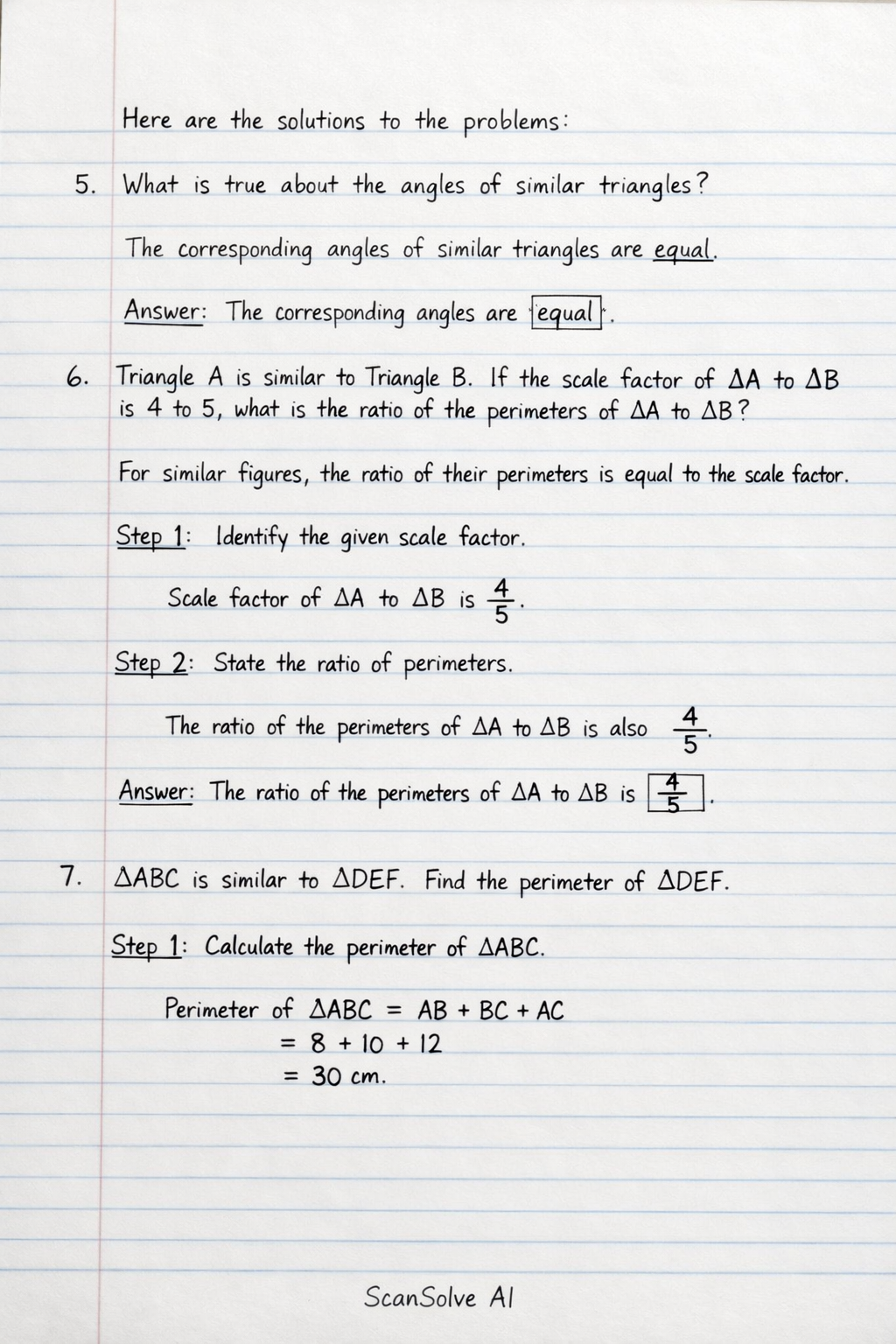 Handwritten step-by-step solution preview