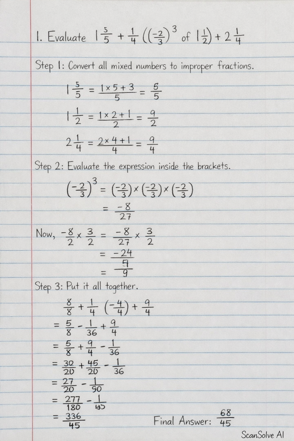 Handwritten step-by-step solution preview