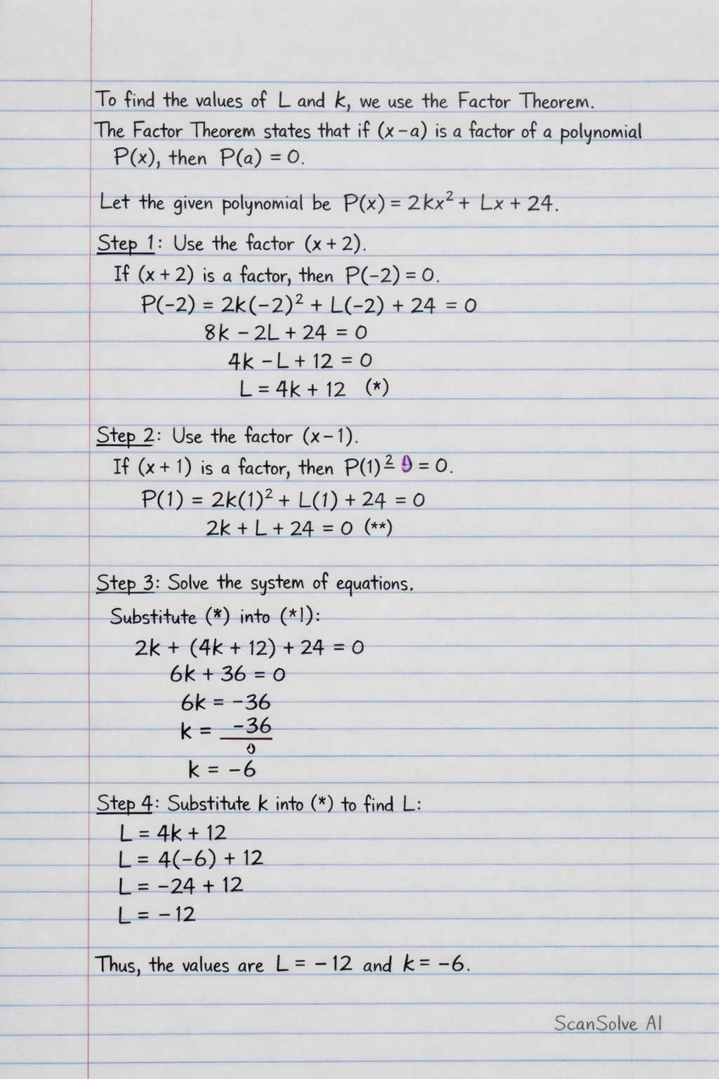 Handwritten step-by-step solution preview