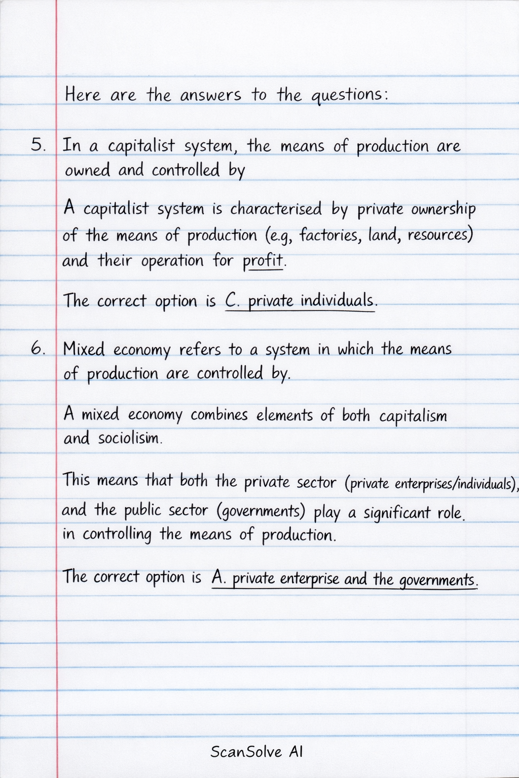 Handwritten step-by-step solution