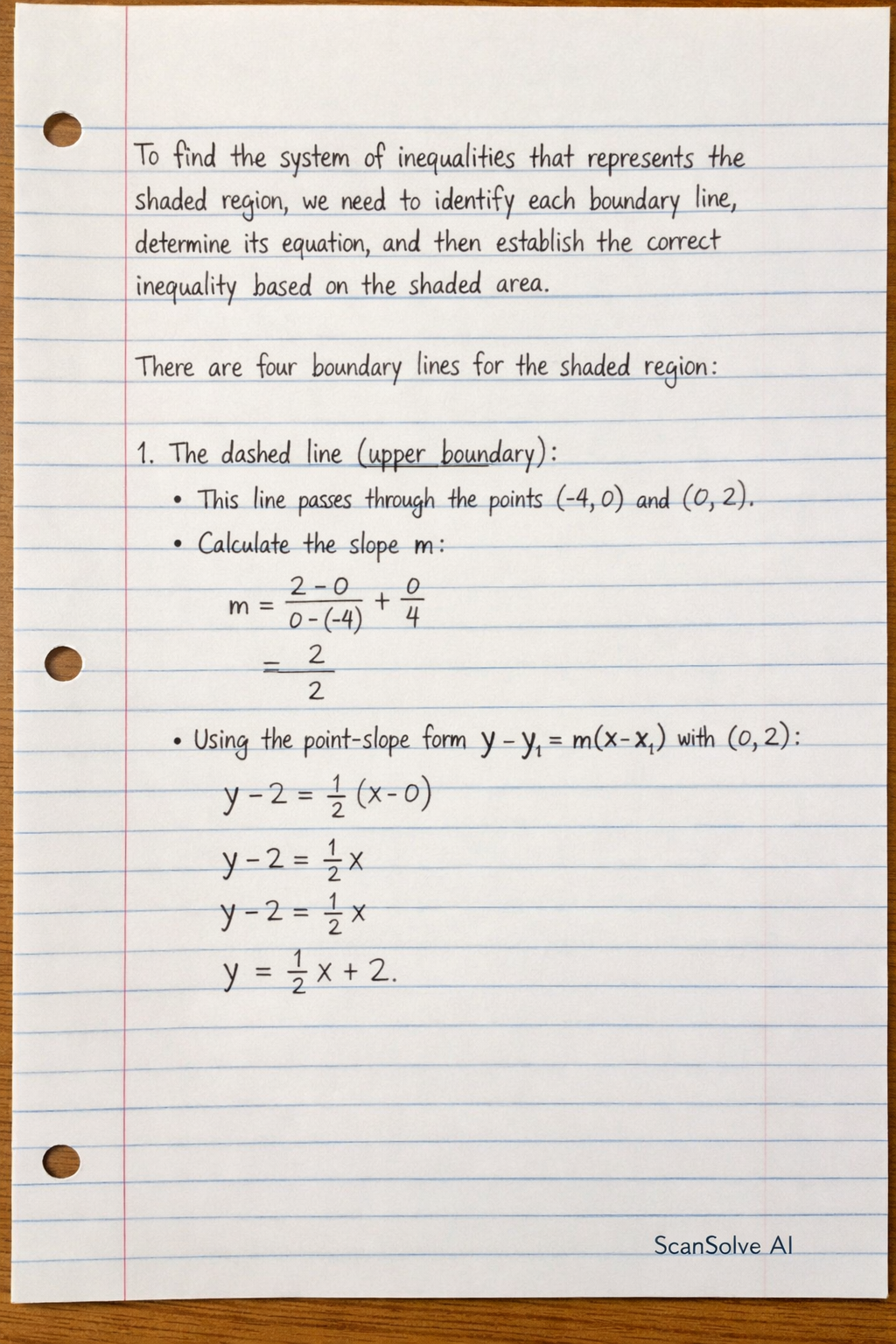 Handwritten step-by-step solution