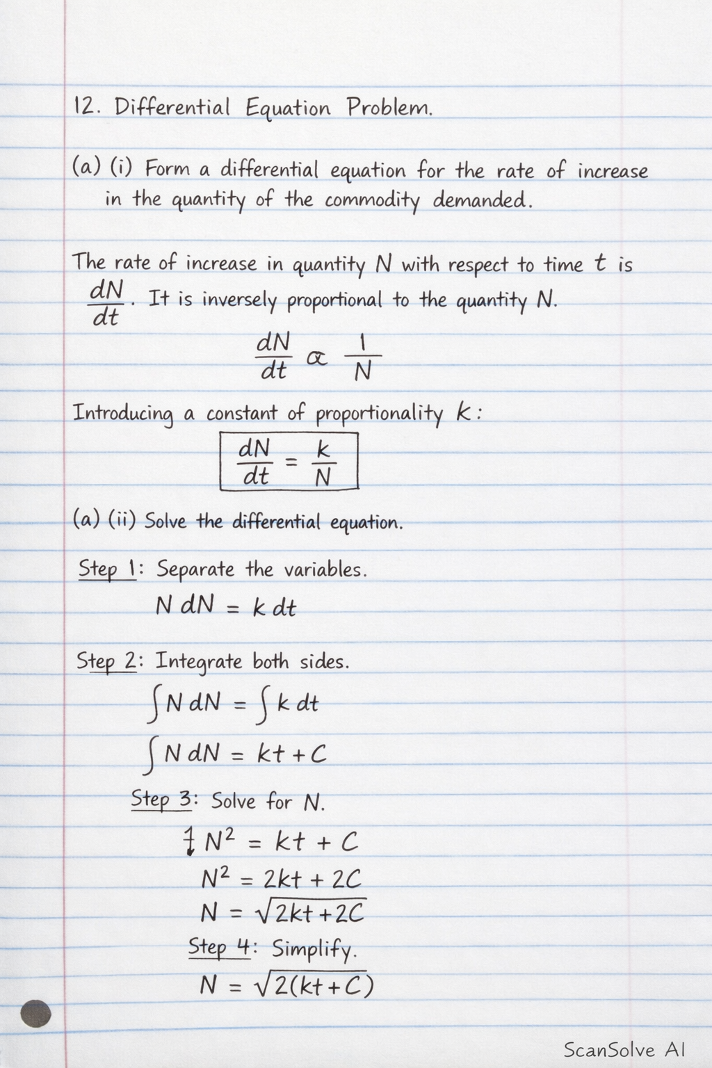 Handwritten step-by-step solution