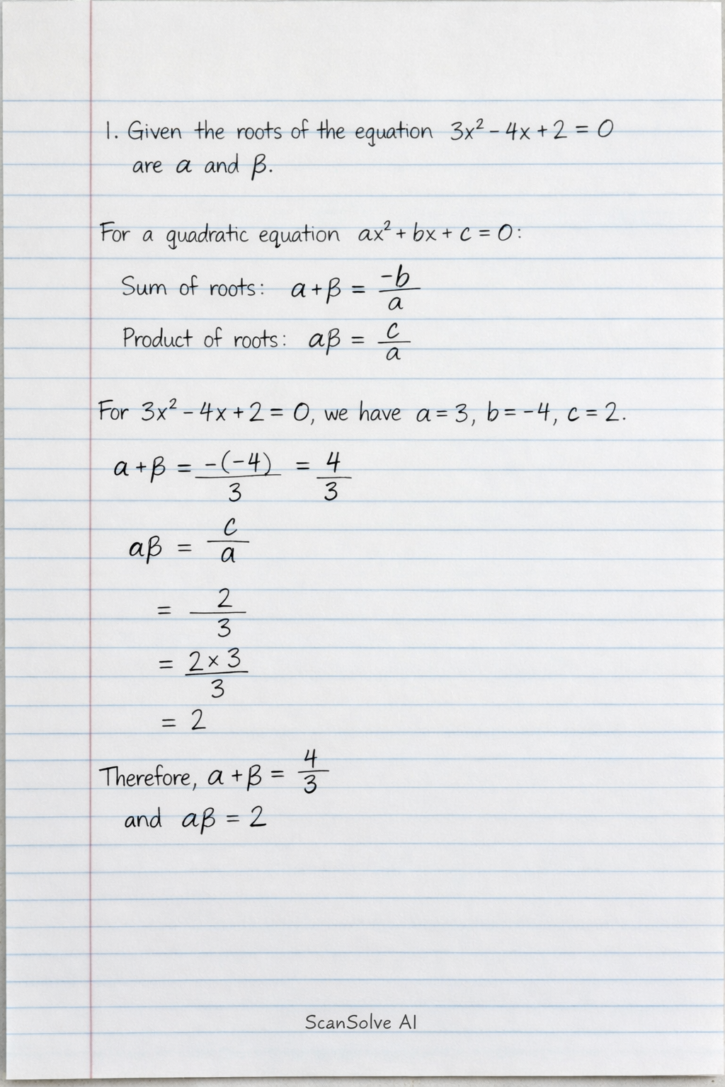 Handwritten step-by-step solution preview