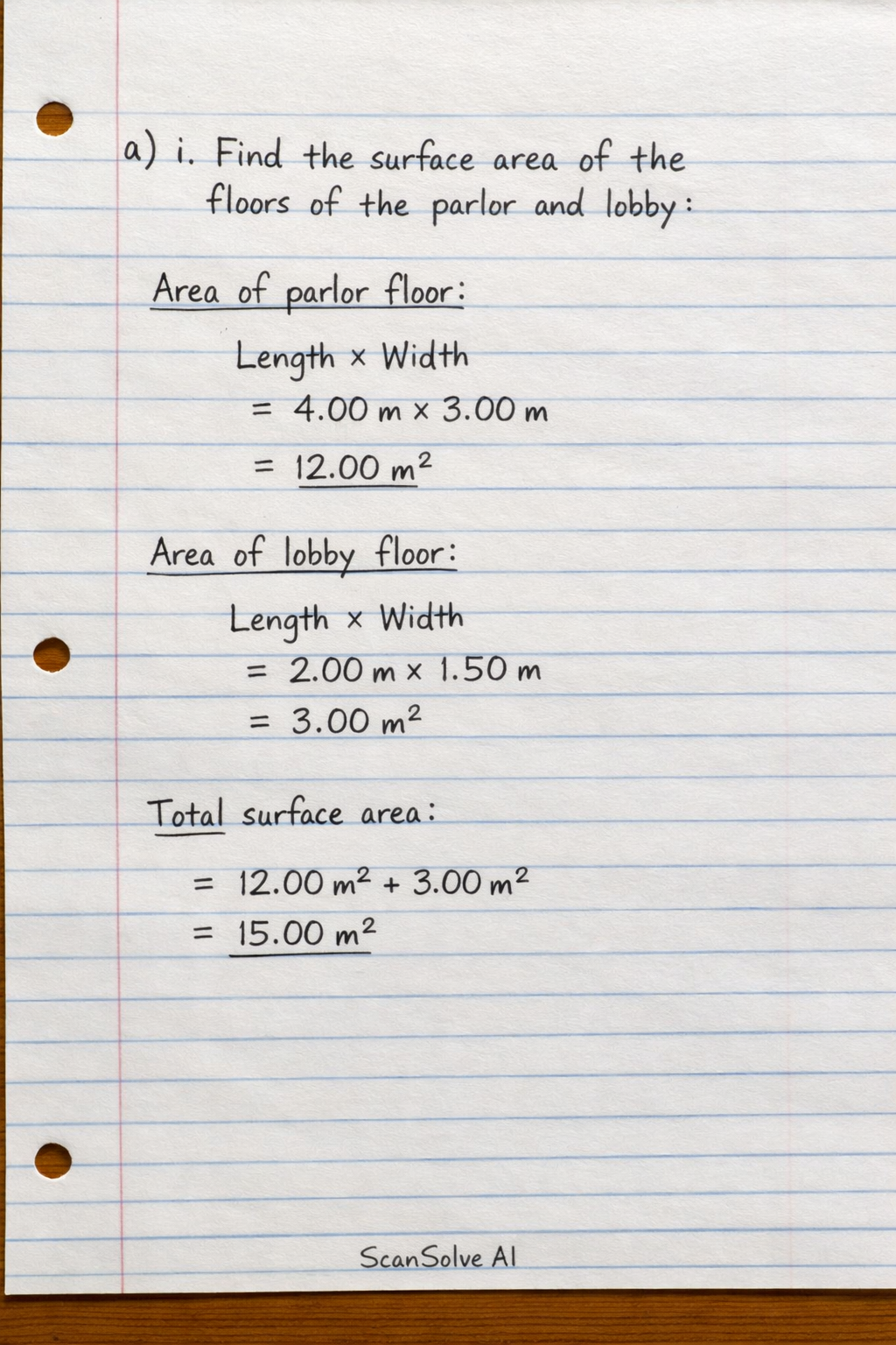 Handwritten step-by-step solution